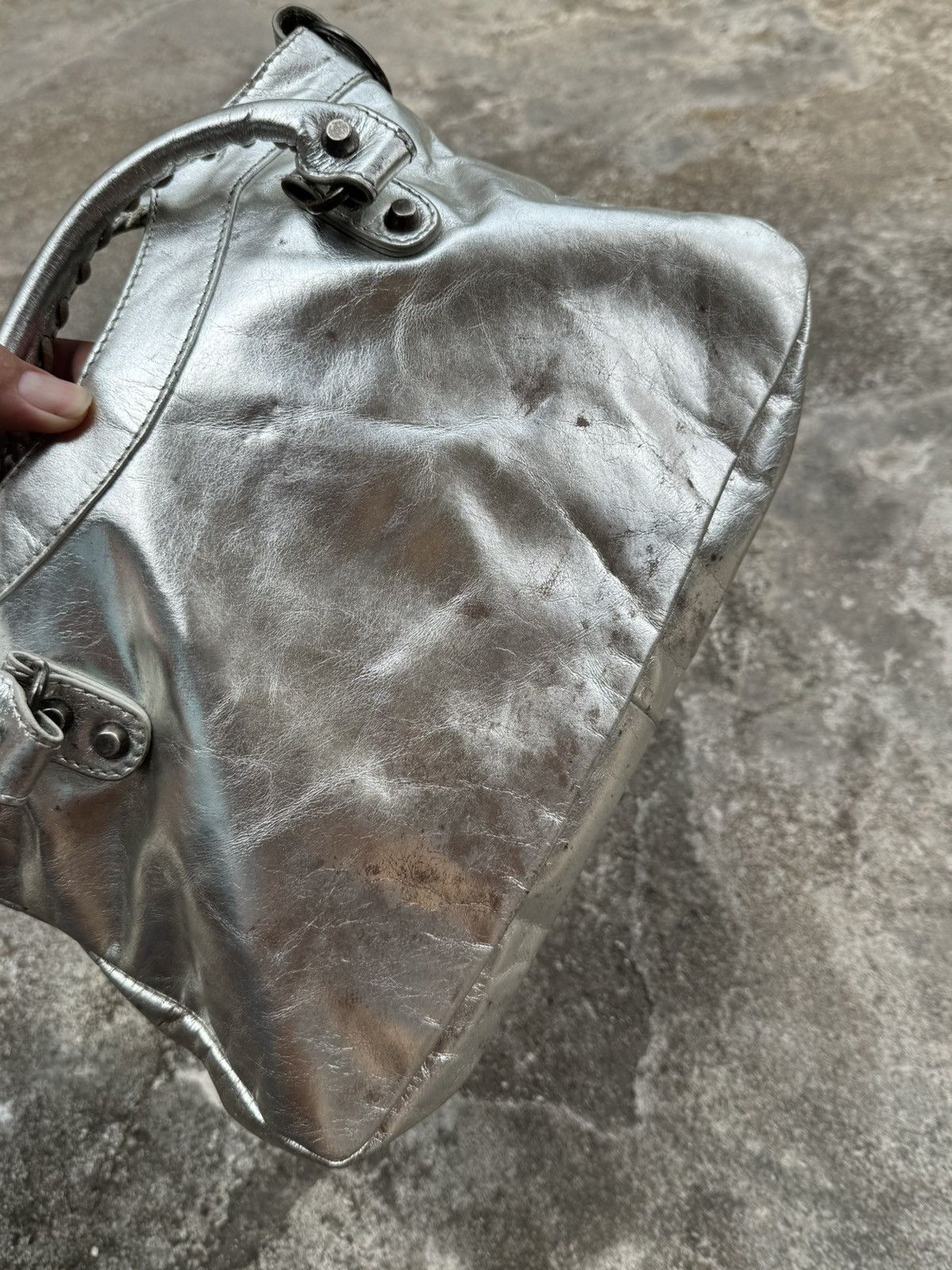 Vintage Leather Silver Bags City Size ONE SIZE - 5 Thumbnail
