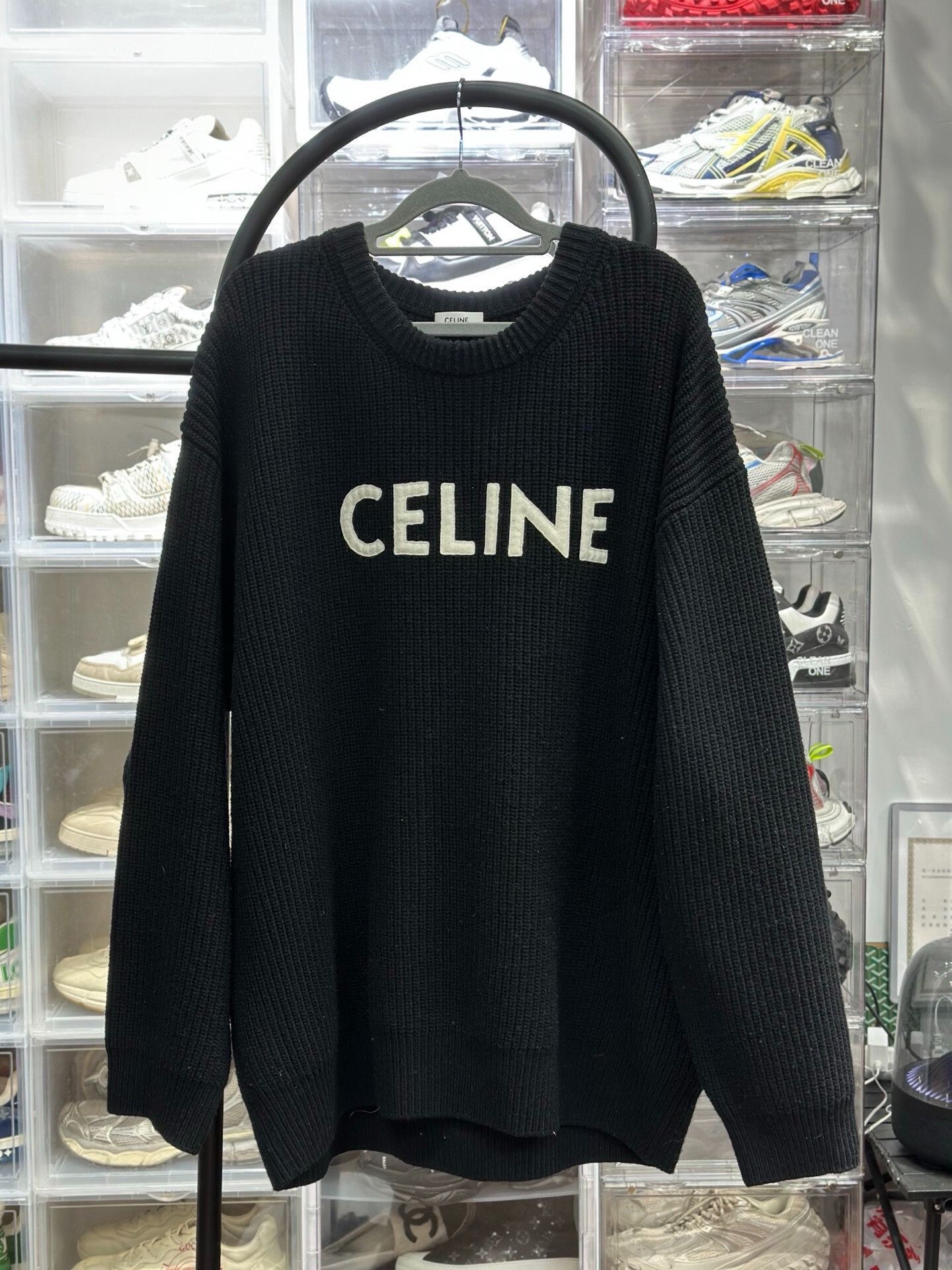 Celine Celine Wool Embroidered Black Sweater S Men Size US S / EU 44-46 / 1 - 1 Thumbnail