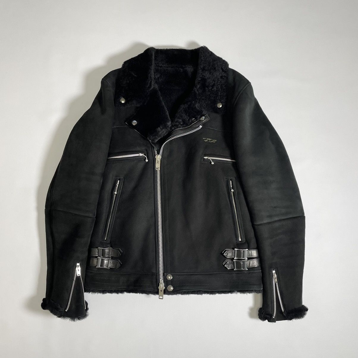 Undercover Black Suede + Shearling Biker Jacket Size US S / EU 44-46 / 1 - 18 Thumbnail