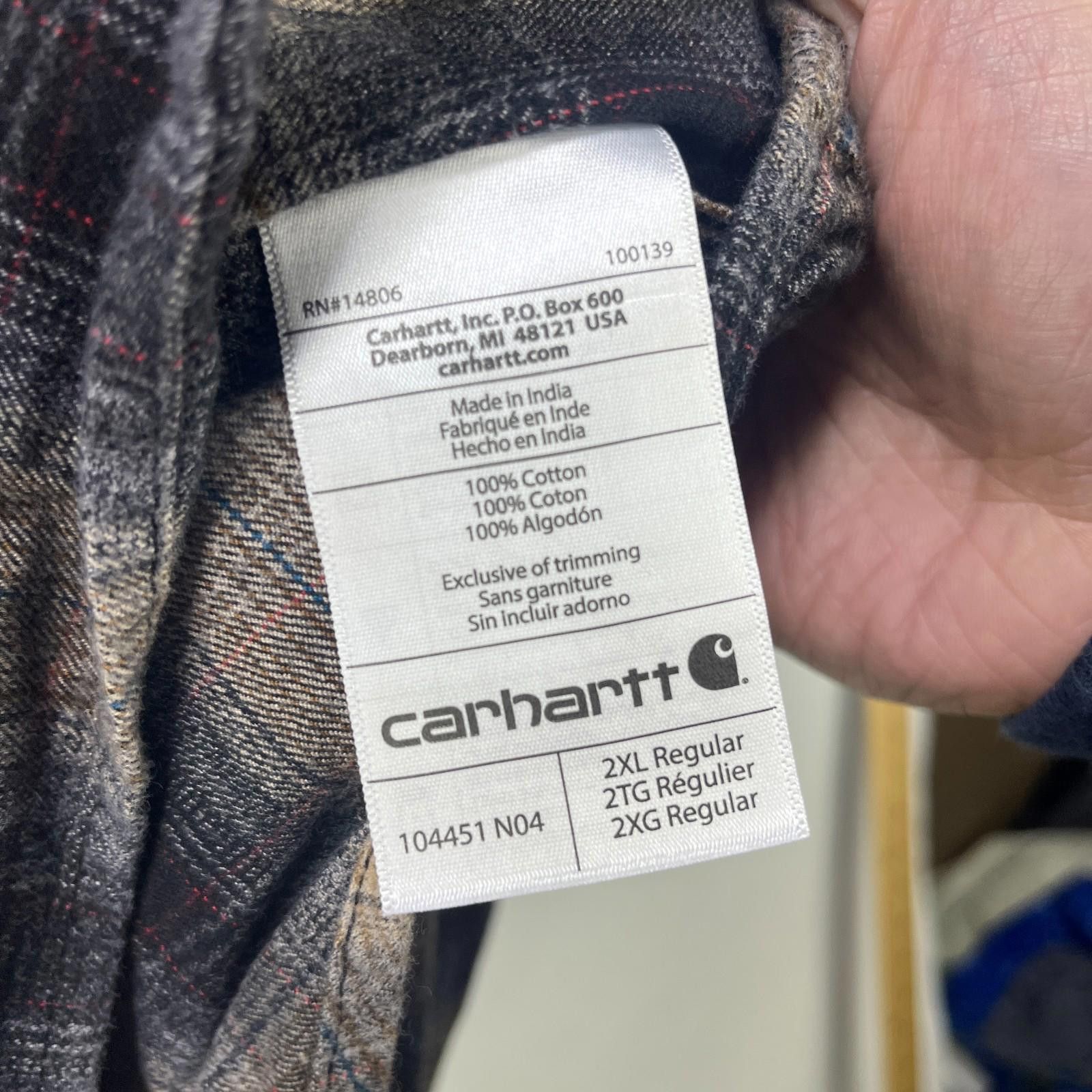 Carhartt Vintage Carhartt Flannel Plaid Button Up Shirt 2XL Size US XXL / EU 58 / 5 - 6 Thumbnail