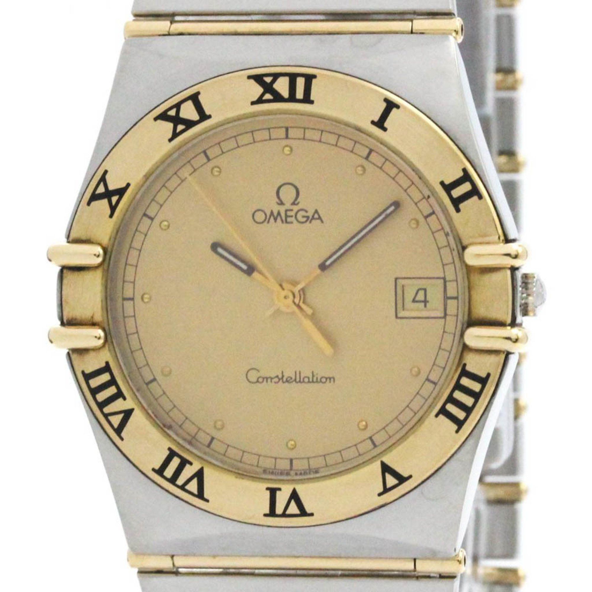 Polished Omega Constellation 18K Gold Steel Quartz Mens Watch 396.1070 Bf581484, Women's