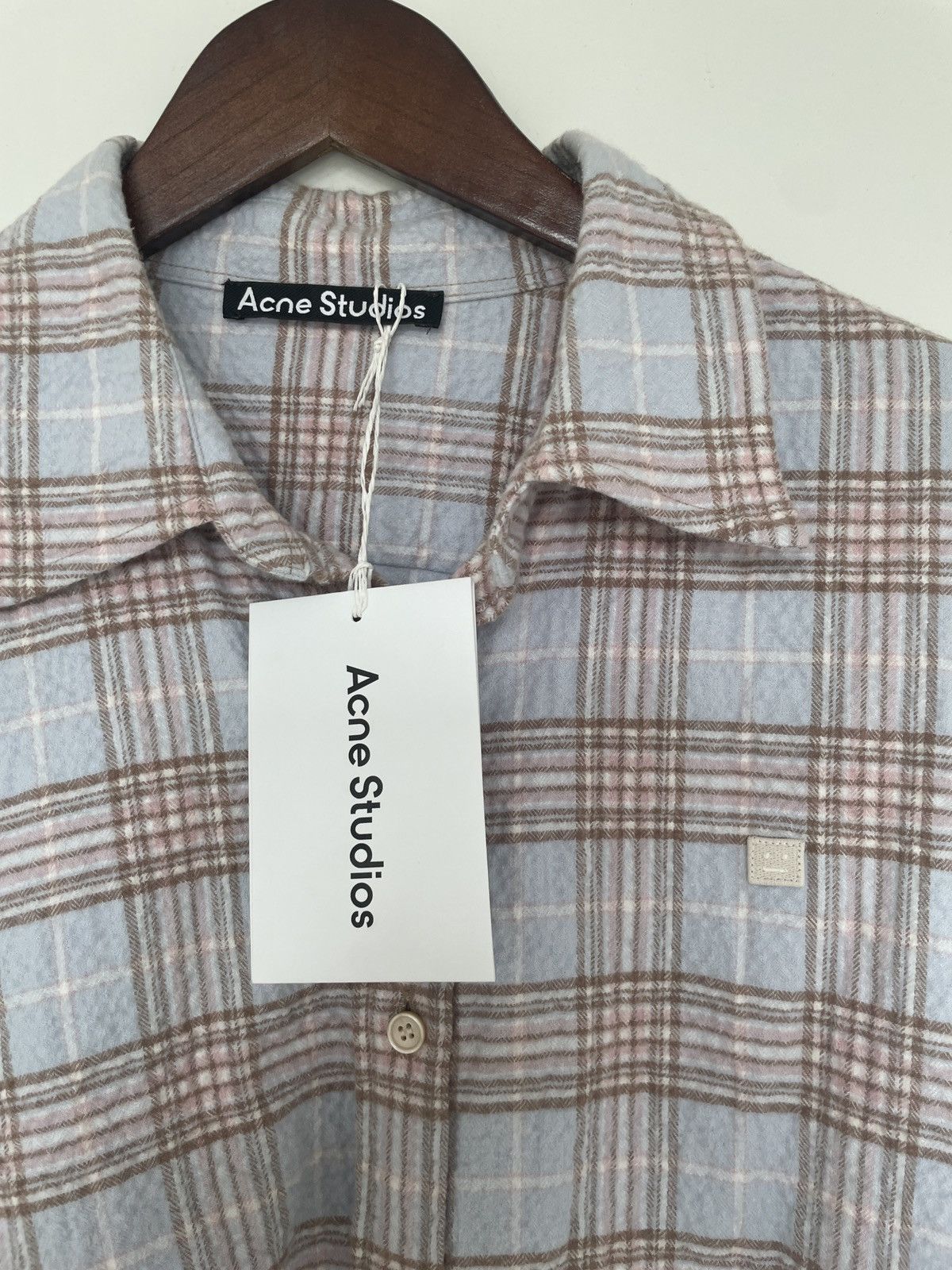 Acne Studios Face Sarlie check flannel blue pink Size US M / EU 48-50 / 2 - 3 Thumbnail