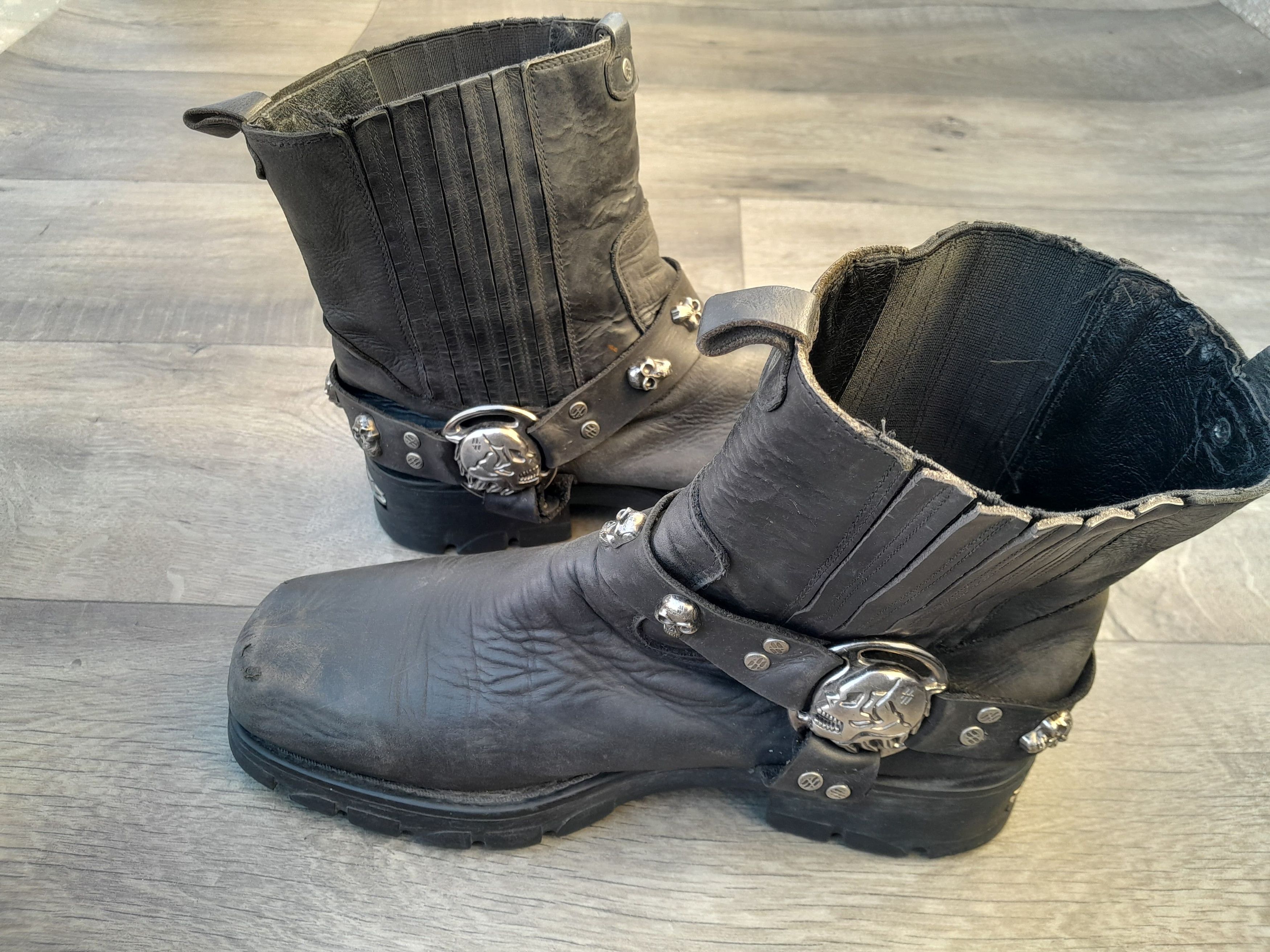 New Rock New Rock M.7621-S1 black leather motorcycle ankle boots Size US 10 / EU 43 - 4 Thumbnail