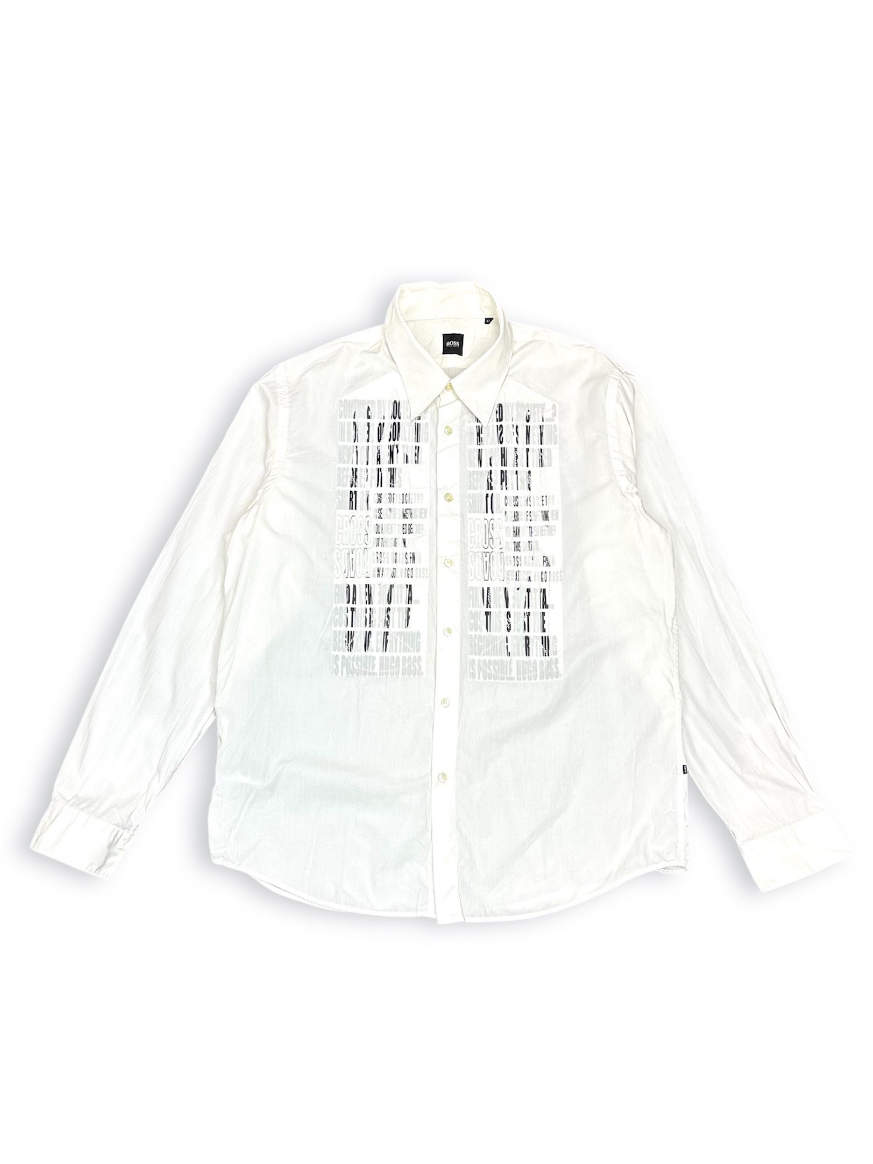 Hugo Boss Hugo Boss Printed Distressed designer vintage shirt Size US XL / EU 56 / 4 - 1 Thumbnail