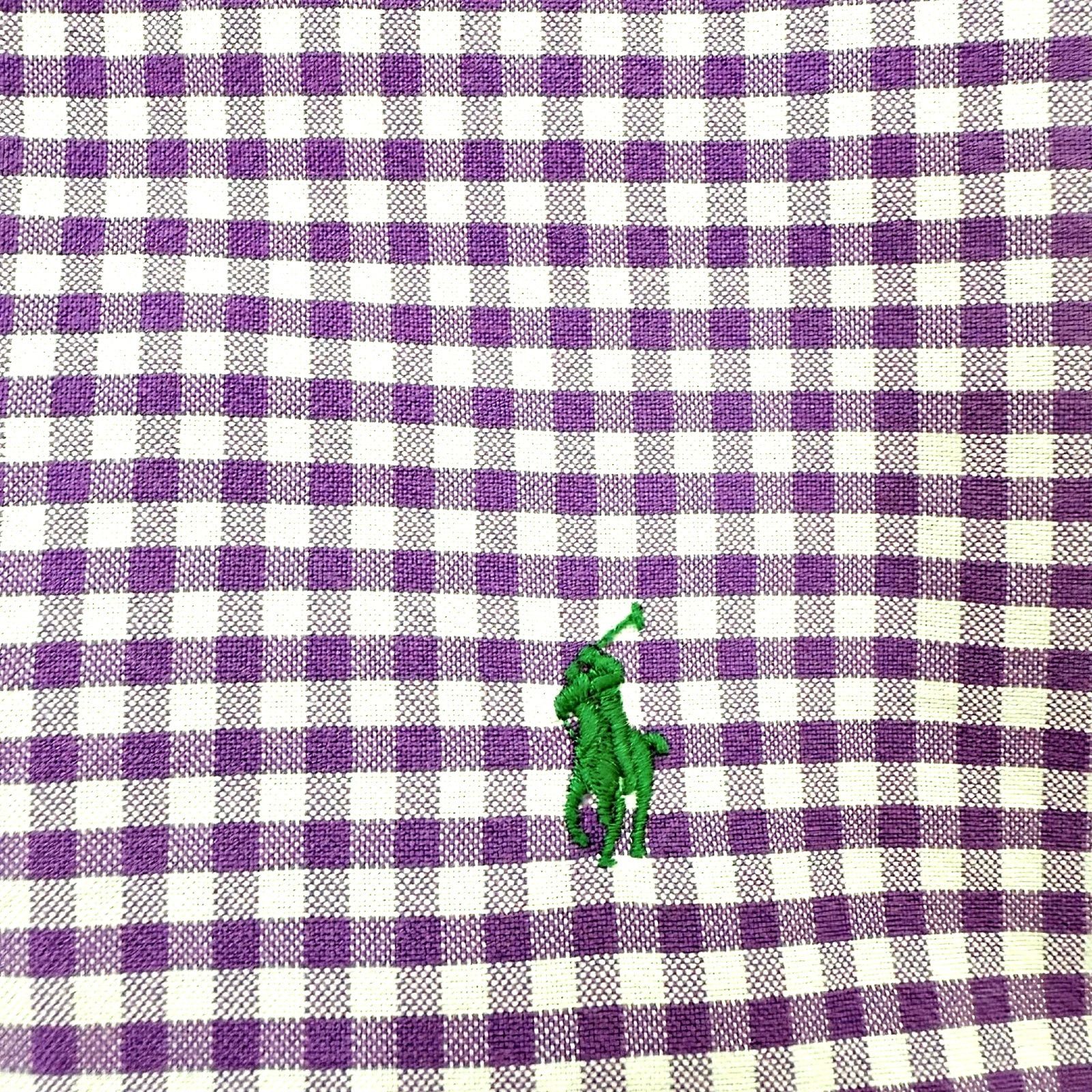 Ralph Lauren Ralph Lauren Purple Gingham Green Pony Custom Fit L/S Shirt Size US L / EU 52-54 / 3 - 2 Thumbnail