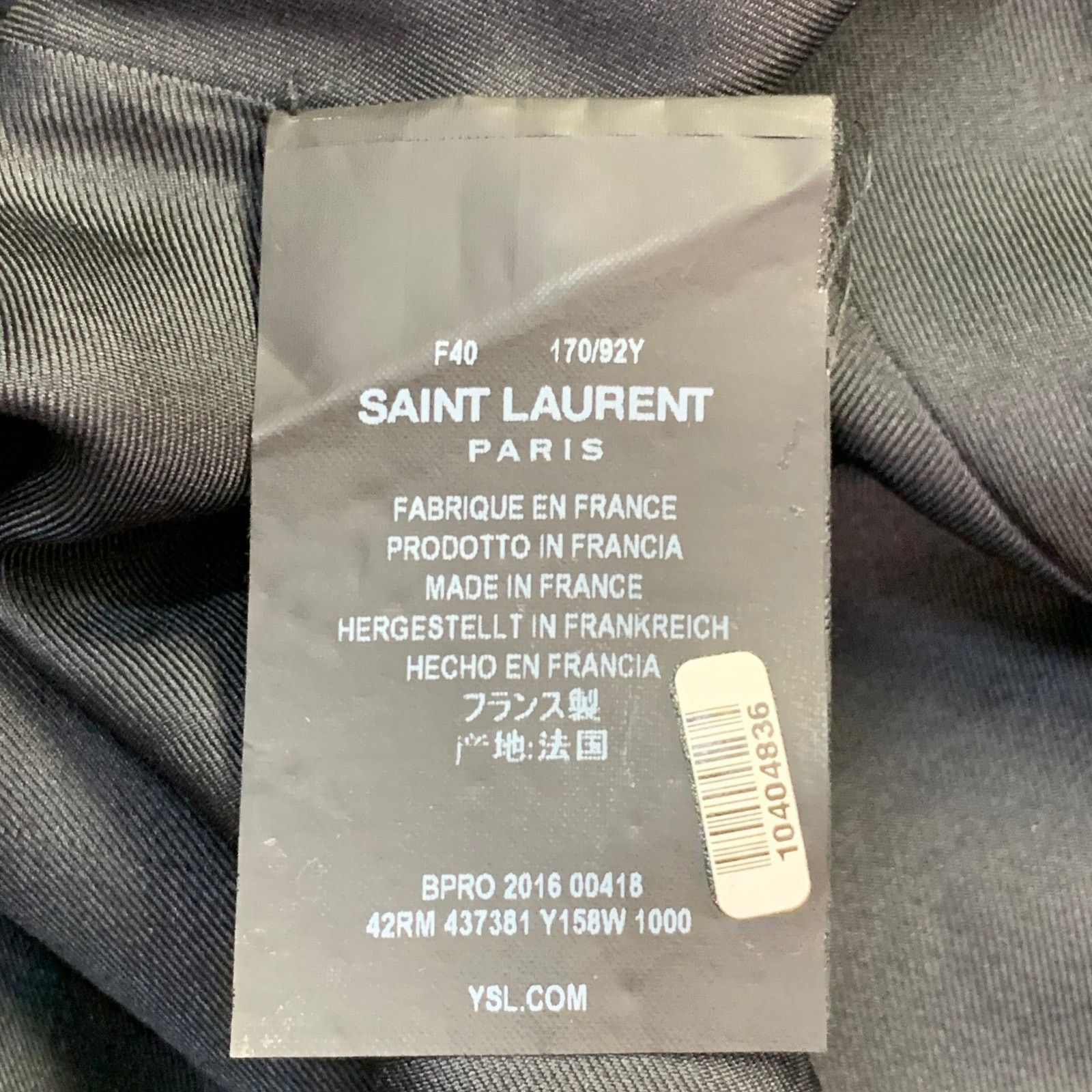 Saint Laurent Paris Size 8 Black Gold Wool Crepe Rhinestones Long Sleeve Dress Size M / US 6-8 / IT 42-44 - 7 Thumbnail
