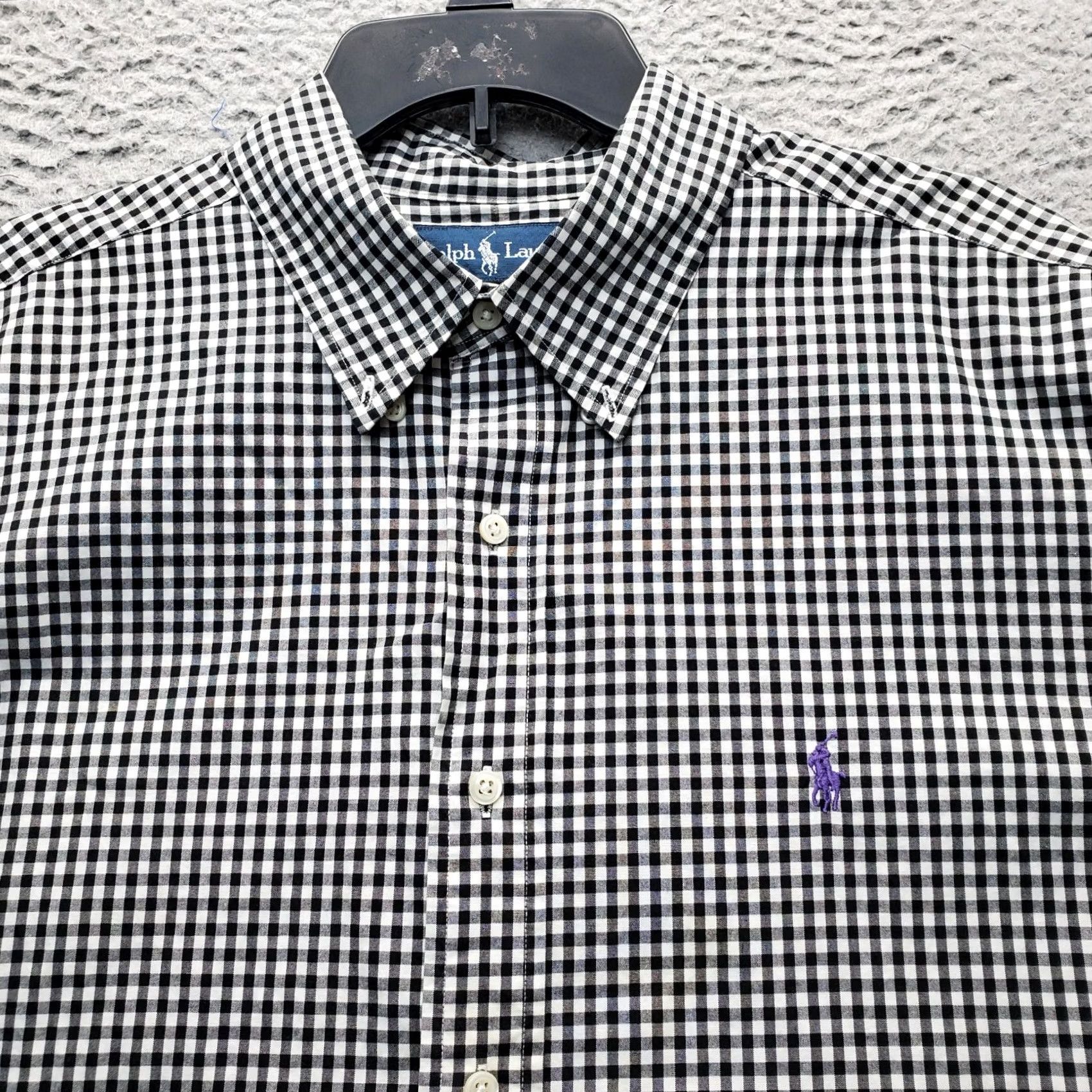 Ralph Lauren VINTAGE Ralph Lauren Dress Shirt Mens XXL Multi Gingham Pony Logo Button-Down Size 48R - 7 Thumbnail