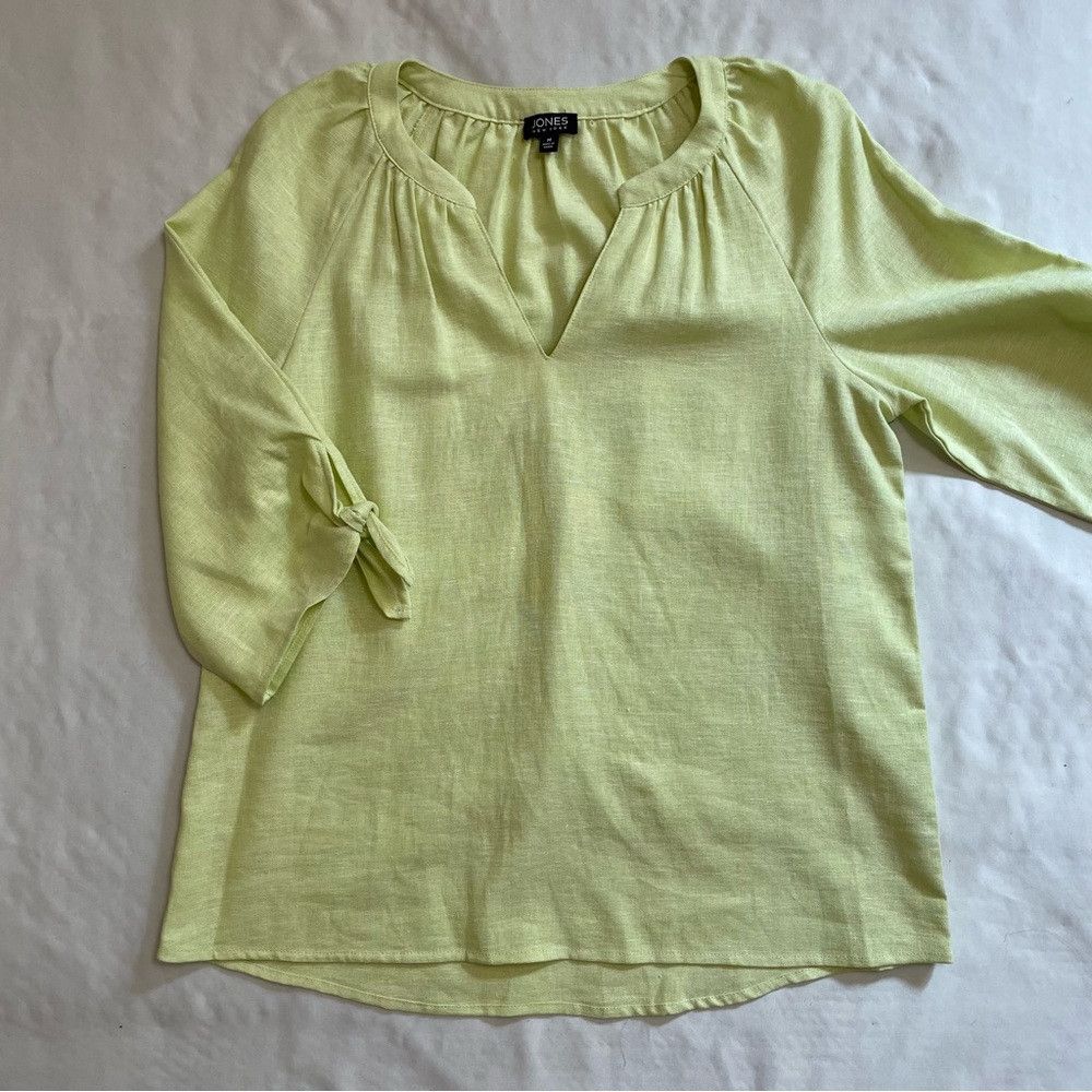 Jones New York NWT New $80 Jones New York Tie Cuff Linen-Blend Celadon Tun Size M / US 6-8 / IT 42-44 - 5 Thumbnail