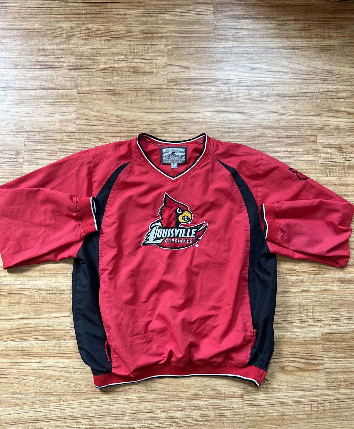 Vintage Louisville Cardinals Red Full-Zip Russell Windbreaker Jacket size  Large