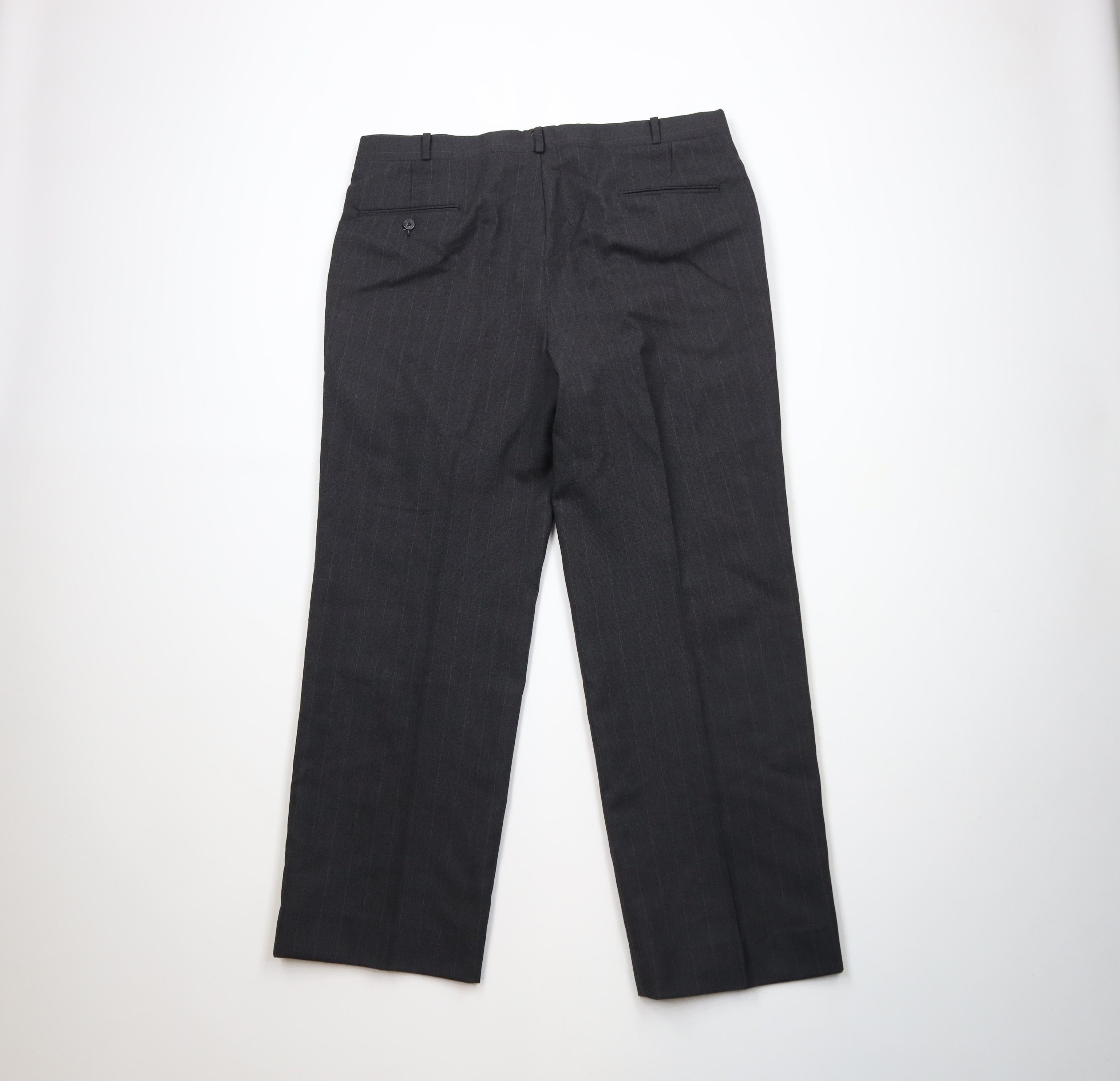Vintage Vintage 70s Streetwear Pinstriped Knit Wide Leg Chino Pants Size US 36 / EU 52 - 8 Thumbnail