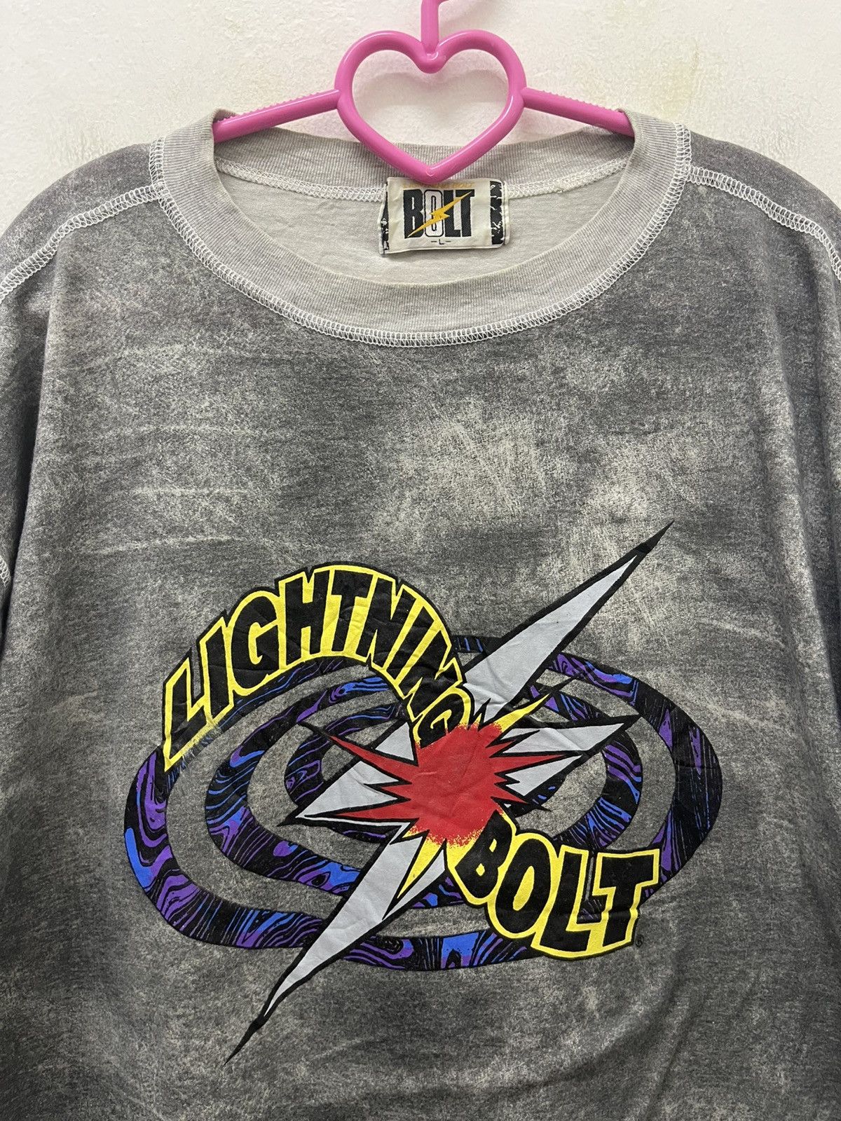 Lightning Bolt Rare 90s Vintage LIGHTNING BOLT Single Stitches Size US L / EU 52-54 / 3 - 2 Thumbnail