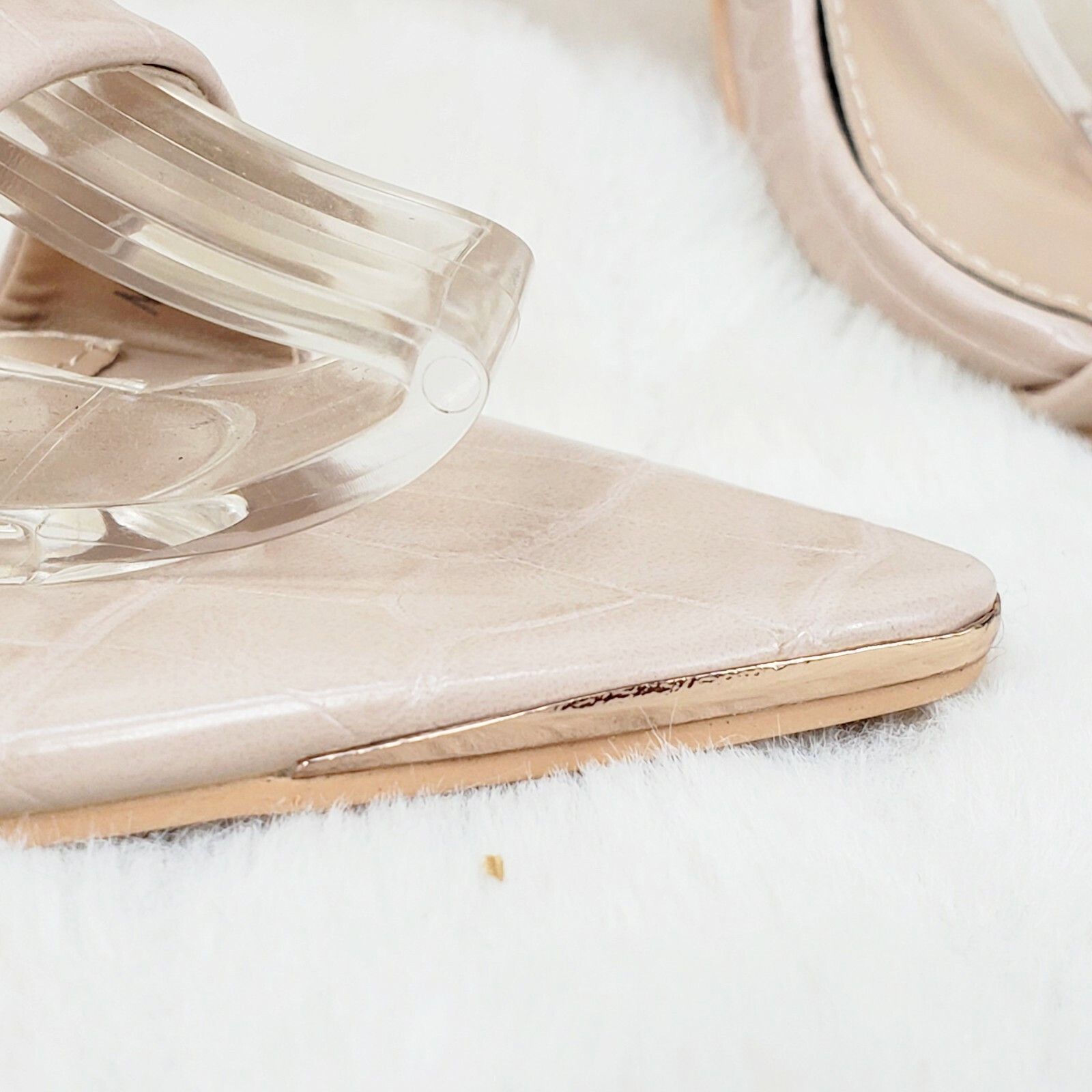 Other Nicely Pad Lock Chain Strap High Heels Metal Toe Tip Shoes N Size US 7.5 / IT 37.5 - 8 Thumbnail