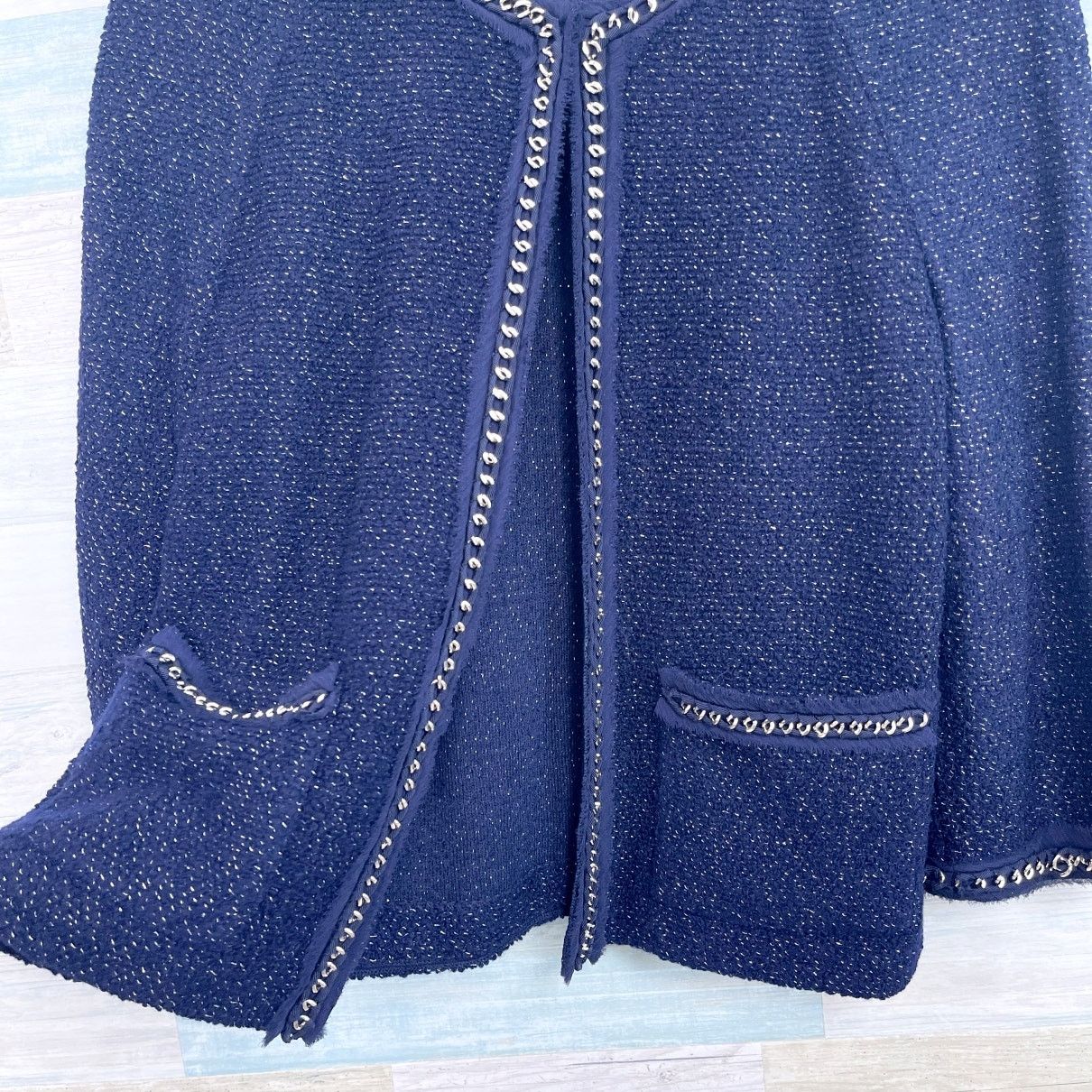 Other St John Couture Tweed Chain Evening Jacket Blue Metallic 10 Size L / US 10 / IT 46 - 4 Thumbnail
