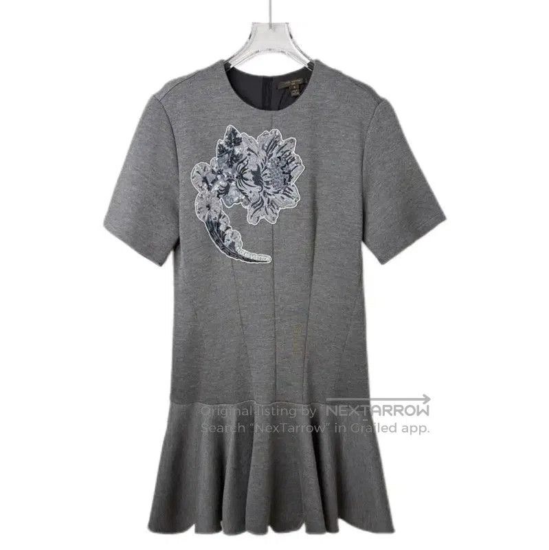 Louis Vuitton Louis Vuitton Gray Cotton Blend Dress . Size S / US 4 / IT 40 - 1 Thumbnail