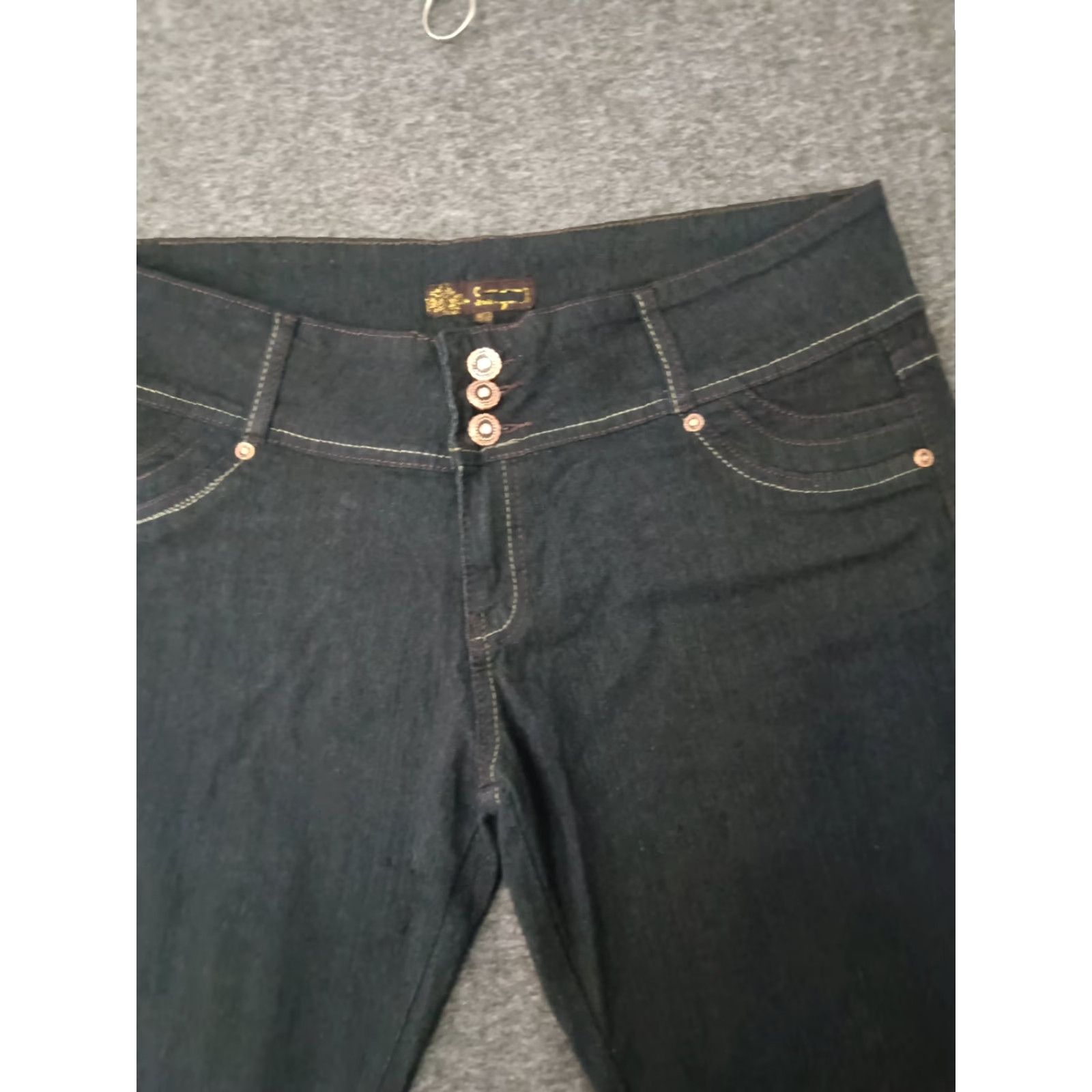 Vintage Unbranded Jeans Skinny 19/20 Black Women Plus Size 3 Button Closure Denim 30 Inseam 5-Pocket Stretch Slim Modern 90s Theme Womens Size 40" / US 18 - 3 Thumbnail