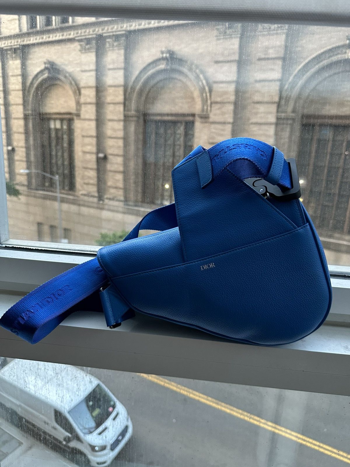 Dior Dior Blue Grained Leather Saddle Bag Size ONE SIZE - 2 Thumbnail