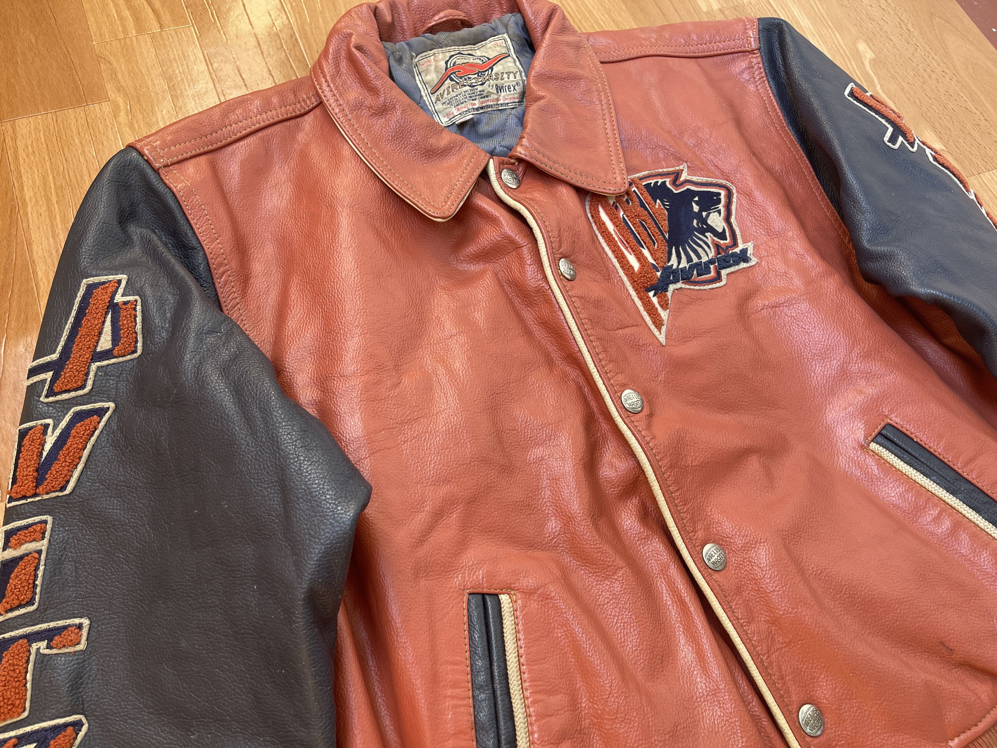 Avirex AVIREX leather jacket, Black Lions, vintage, 90s hip hop XS Size US XS / EU 42 / 0 - 11 Thumbnail