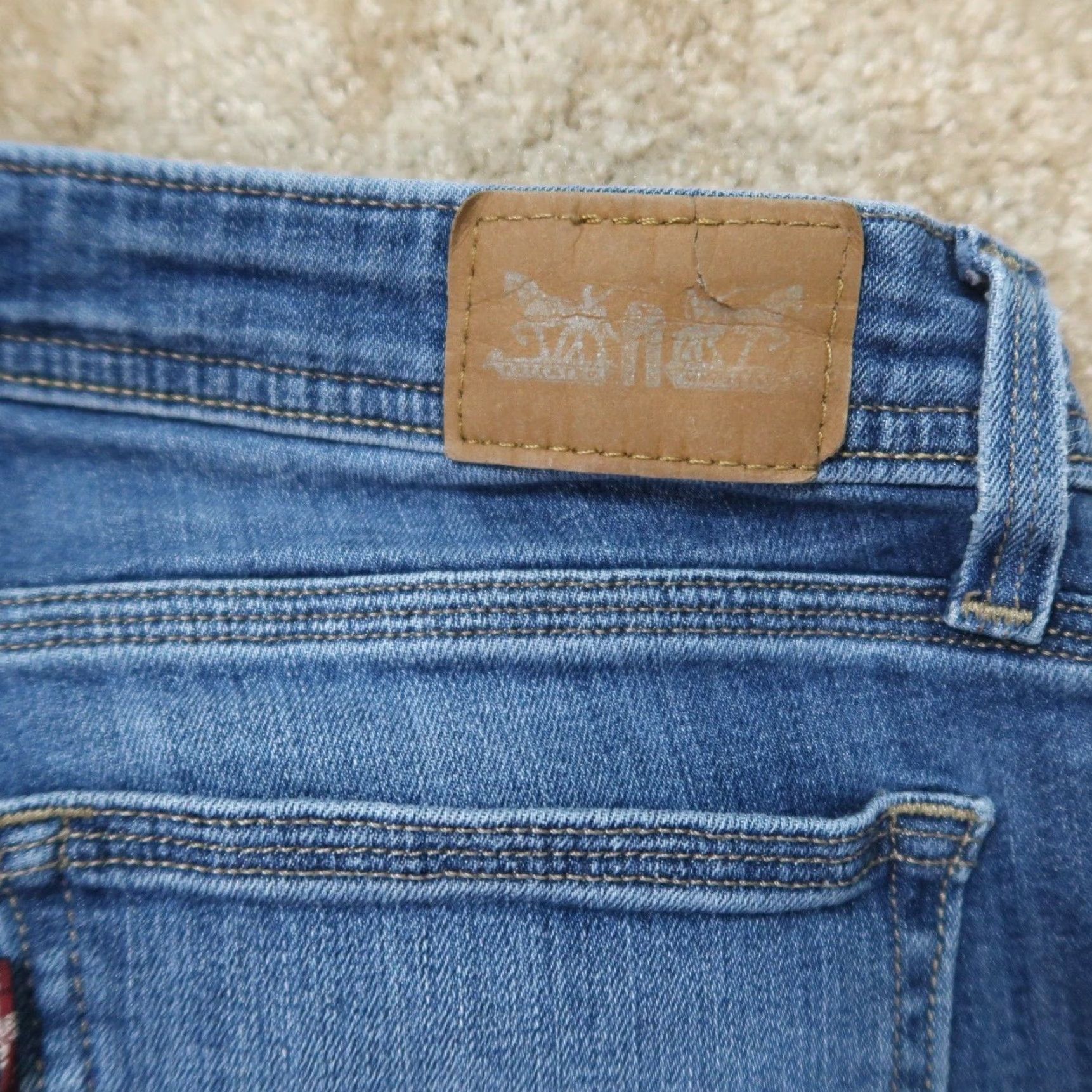 Levi's Levi's Jeans Womens 30x31 Mid Rise Straight Leg Blue Stretch Denim Size 30" / US 8 / IT 44 - 5 Thumbnail