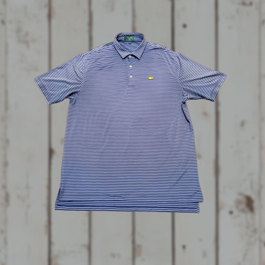 Peter Millar VINTAGE Masters x Peter Millar Augusta Golf Lavender Navy Blue Striped Polo Men’s XL Size US XL / EU 56 / 4 - 1 Thumbnail