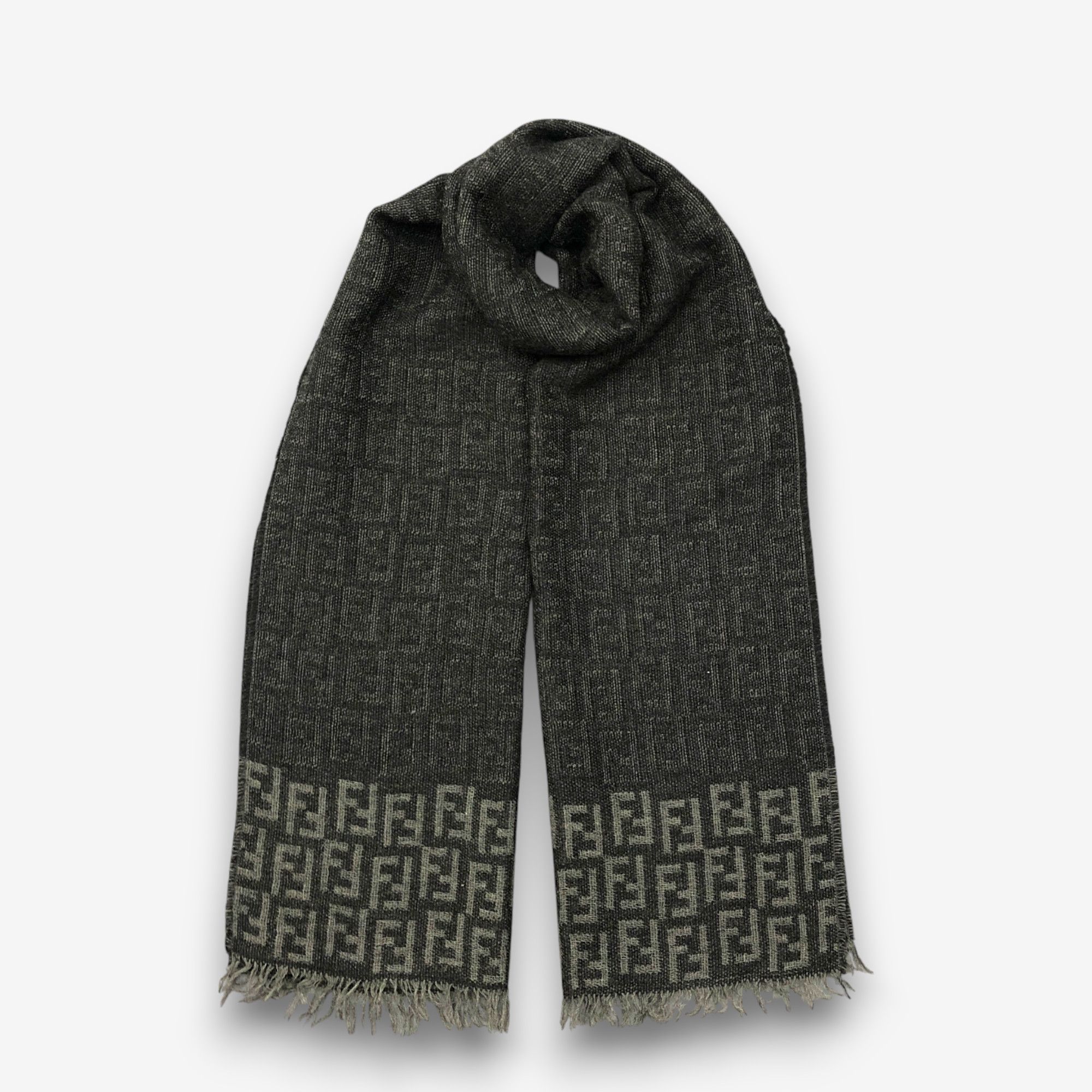 Fendi Vintage Fendi Scarf Muffler Wool FF Monogram Winter Scarves Size ONE SIZE - 1 Thumbnail