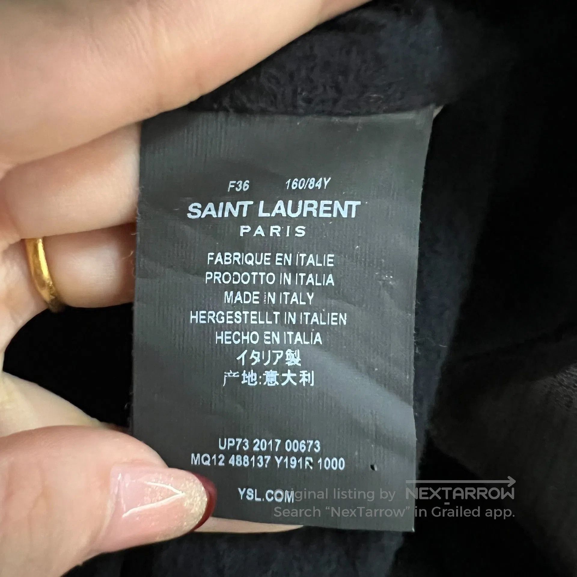 Saint Laurent Paris Saint Laurent Black Cropped Jacket. Size XS / US 0-2 / IT 36-38 - 3 Thumbnail
