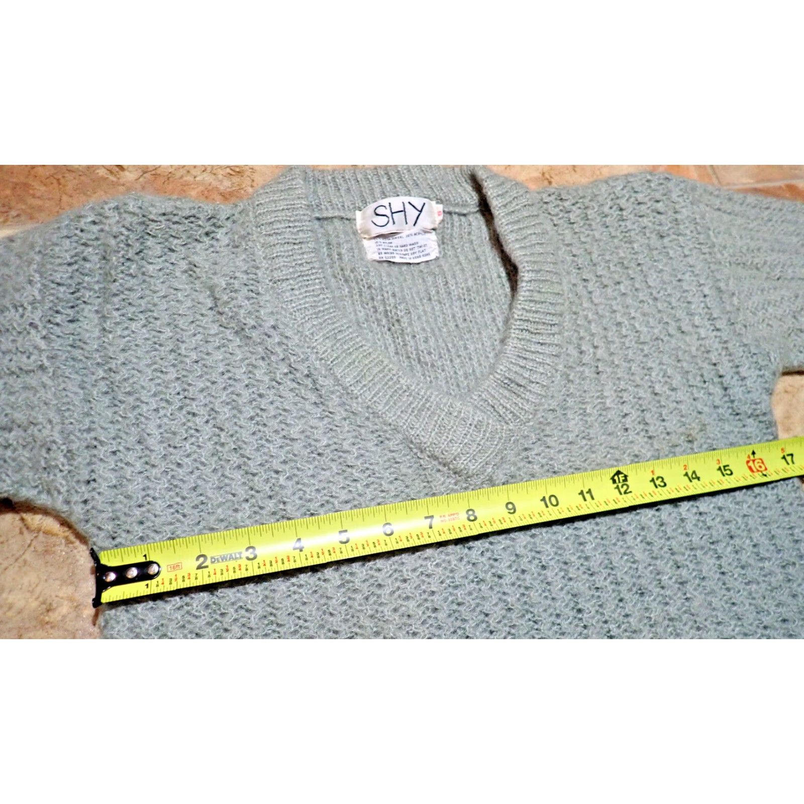 Vintage Vintage SHY Wool Blend Cable Knit Sweater Pullover Womens S/M 1970s Green Rockabilly Size S / US 4 / IT 40 - 7 Thumbnail