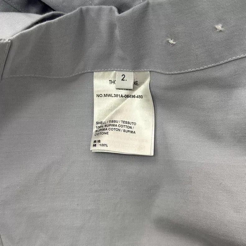 Thom Browne Thom Browne Light Blue Oxford Cloth Shirt with Four Stripe Size US M / EU 48-50 / 2 - 4 Thumbnail