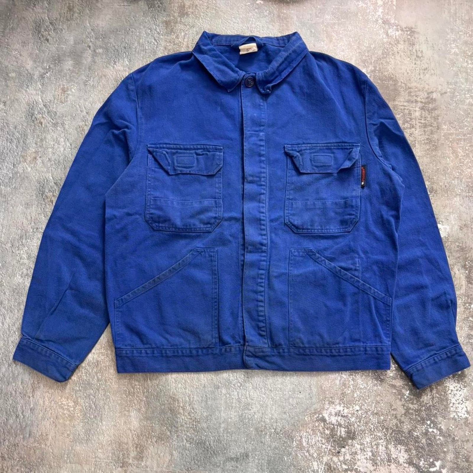 Le Laboureur × Vintage Vintage Blue Moleskin French Workwear Jacket. Large / XL Size US L / EU 52-54 / 3 - 1 Thumbnail