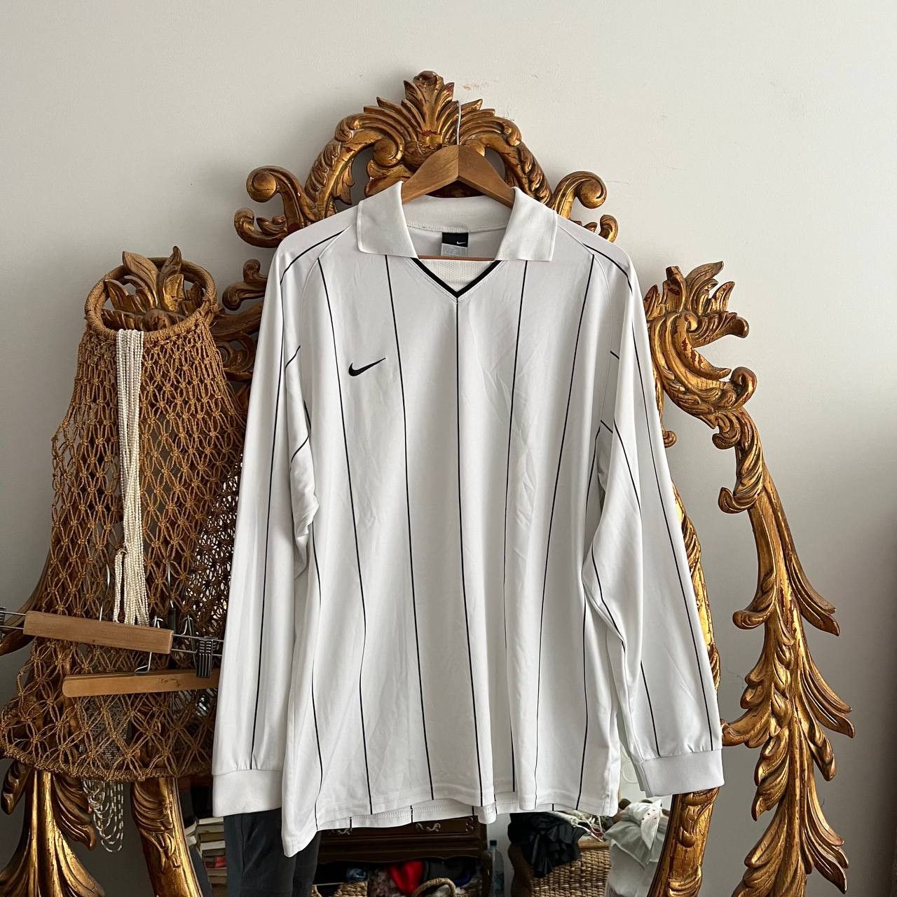 Nike Vintage Nike Striped Jersey Logo y2k Longsleeve Size US L / EU 52-54 / 3 - 1 Thumbnail