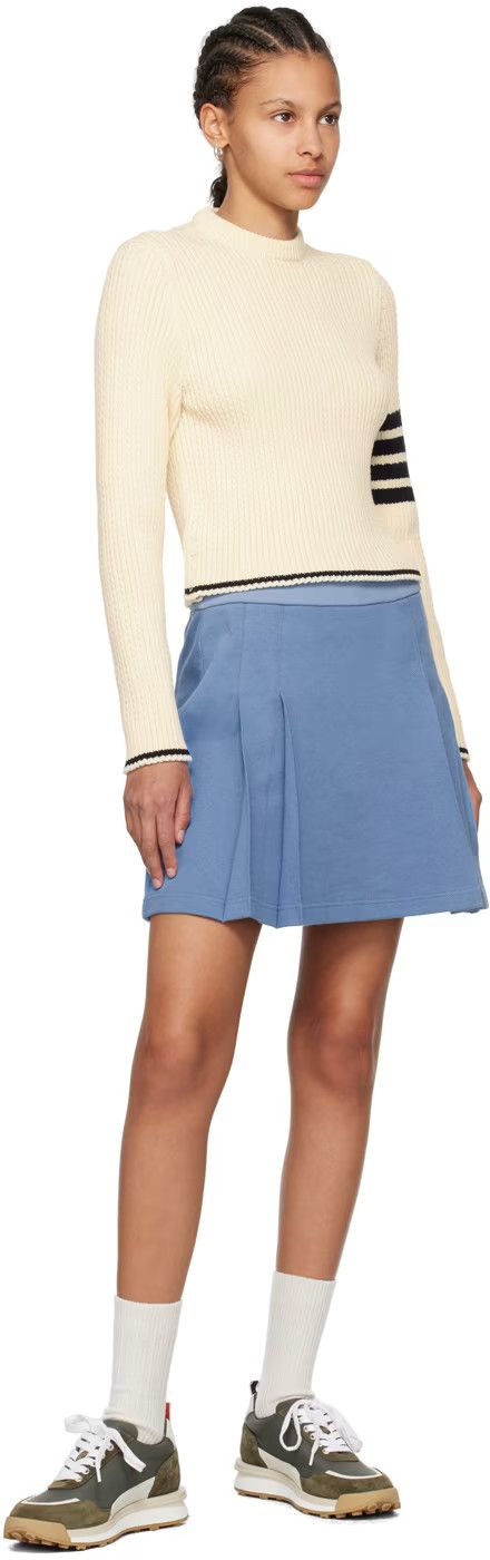 Thom Browne o1s22i1n0924 '4-Bar Virgin Wool Sweater in Ivory Size XS / US 0-2 / IT 36-38 - 4 Thumbnail
