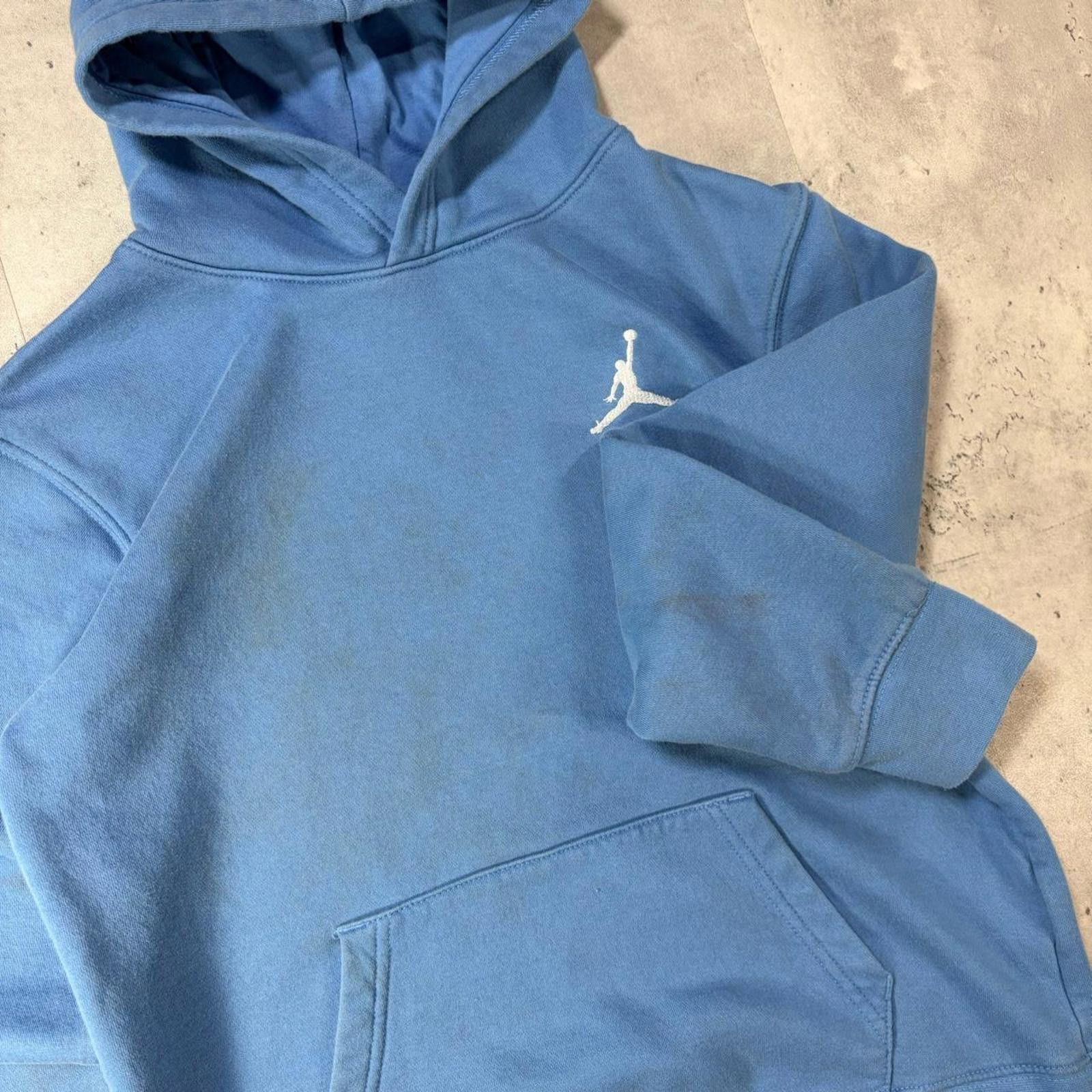 Jordan Brand Y2K Light Blue Jordan Faded Distressed Boxy Hoodie Size XS / US 0-2 / IT 36-38 - 5 Thumbnail