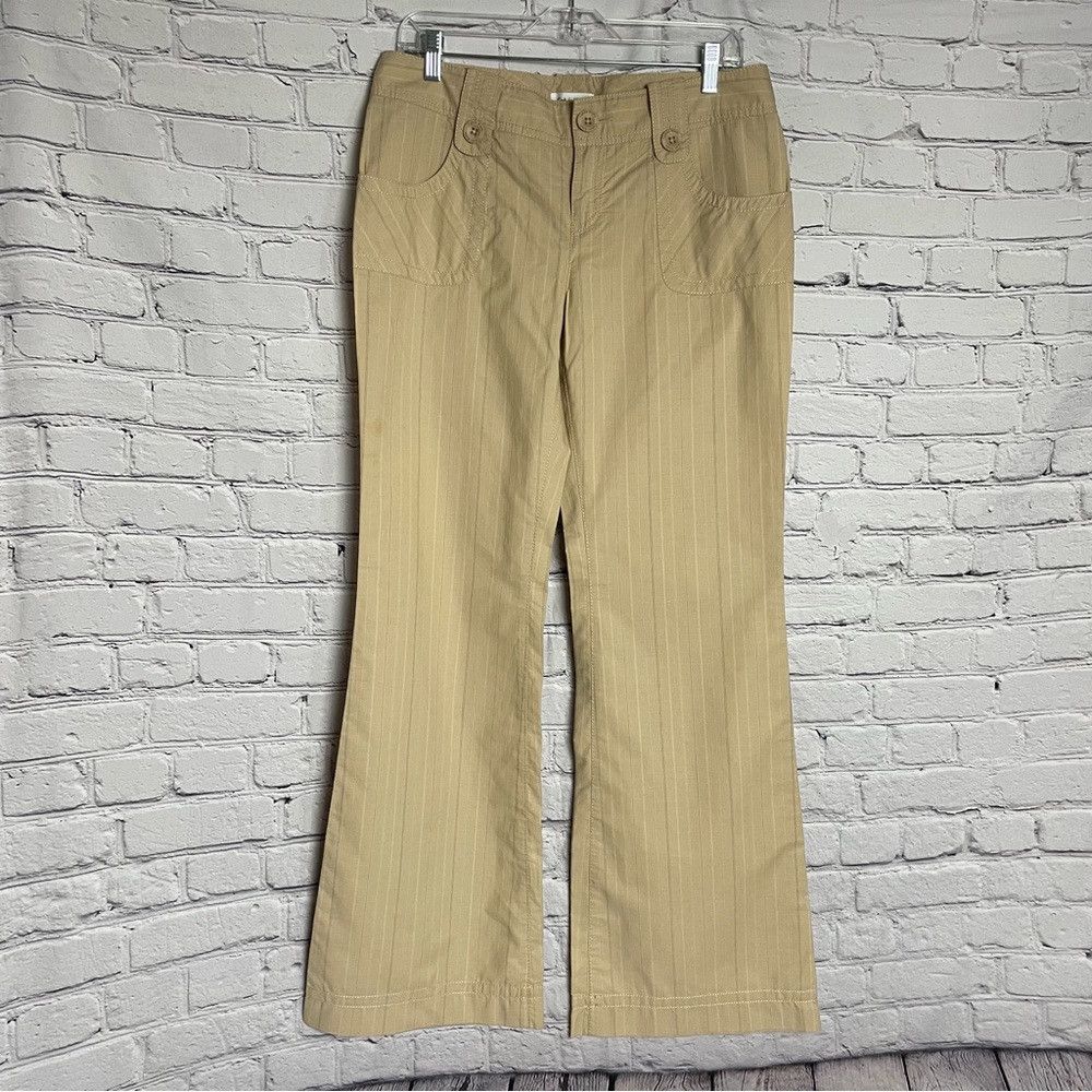 Calvin Klein Calvin Klein Bootcut Beige Striped Cotton Pants Size 8 Size 30" / US 8 / IT 44 - 1 Thumbnail