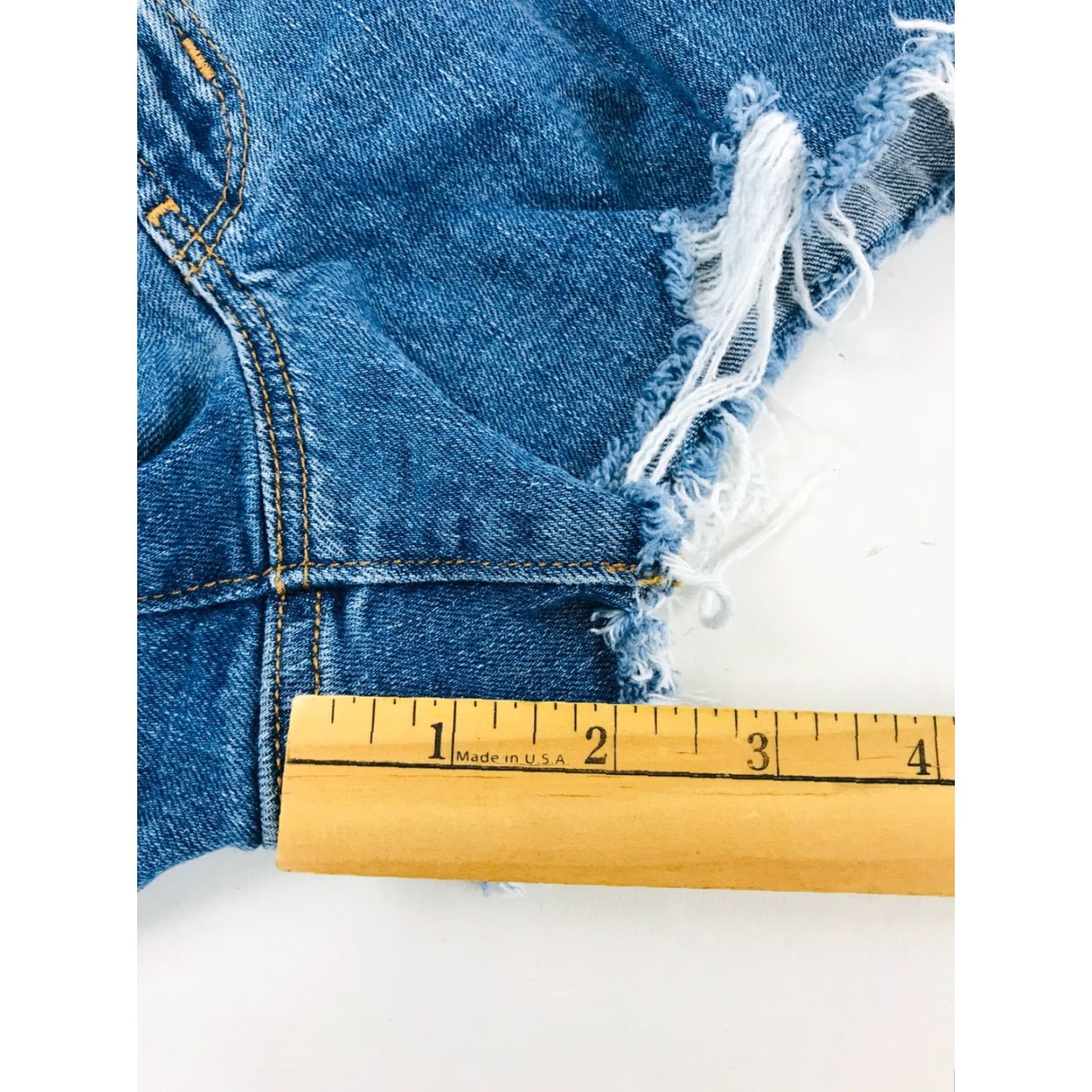 Old Navy Old Navy Shorts Women's 0 Blue Denim Distressed Boyfriend Rah Hem Mid Rise Regular Womens Jeans Shorts Size 25" / US 0 / IT 36 - 5 Thumbnail