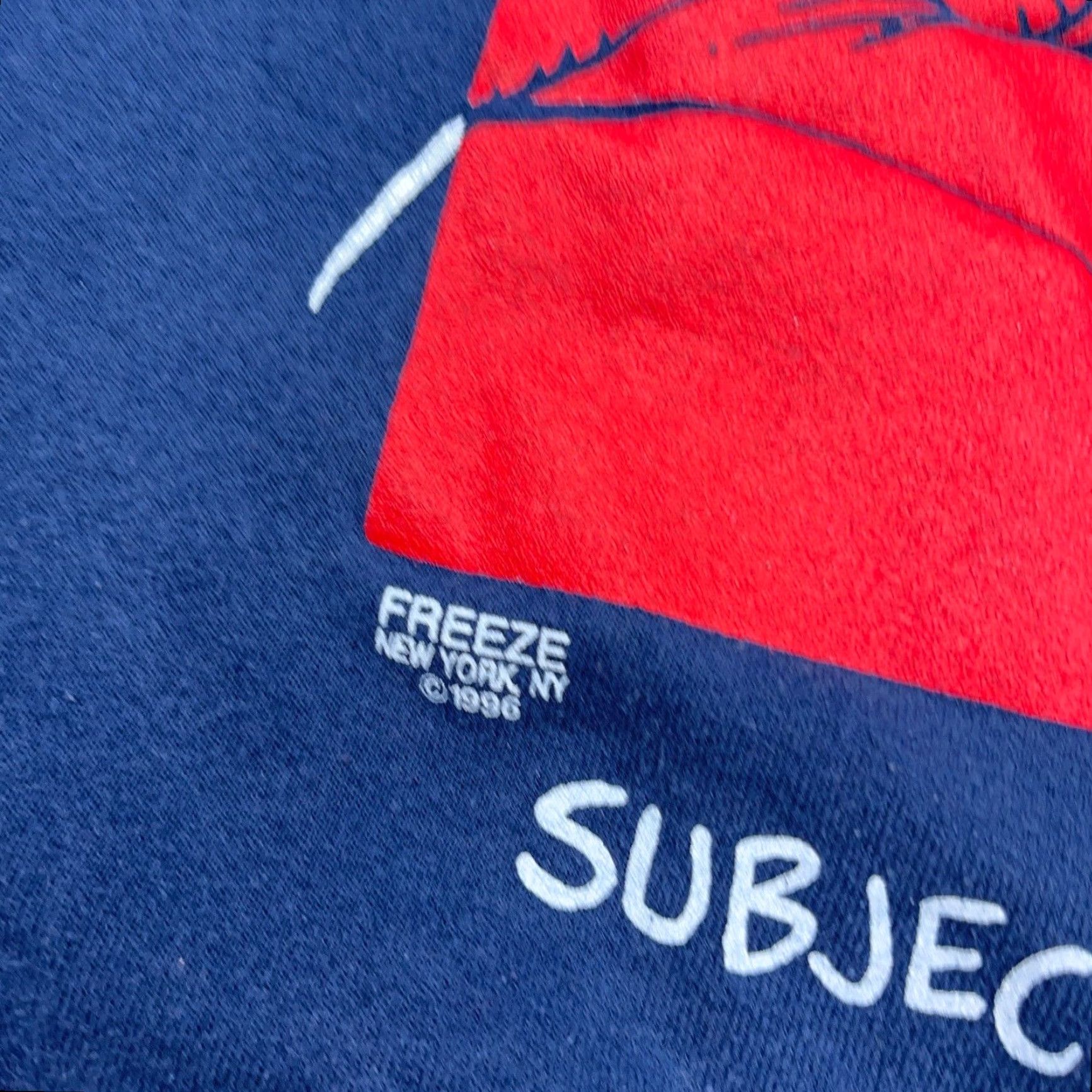 Fruit Of The Loom VINTAGE Fruit of the Loom Sweatshirt Men's Large Blue 90s USA Graphic Print Crew Neck Pullover Size US L / EU 52-54 / 3 - 4 Thumbnail