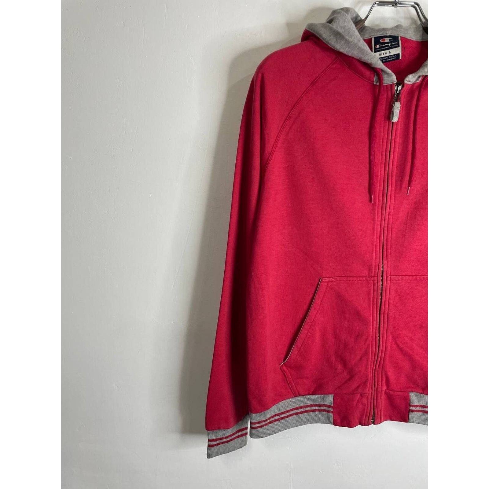Champion Vintage Champion Red Full Zip Hoodie with Gray Hood M Size US M / EU 48-50 / 2 - 4 Thumbnail