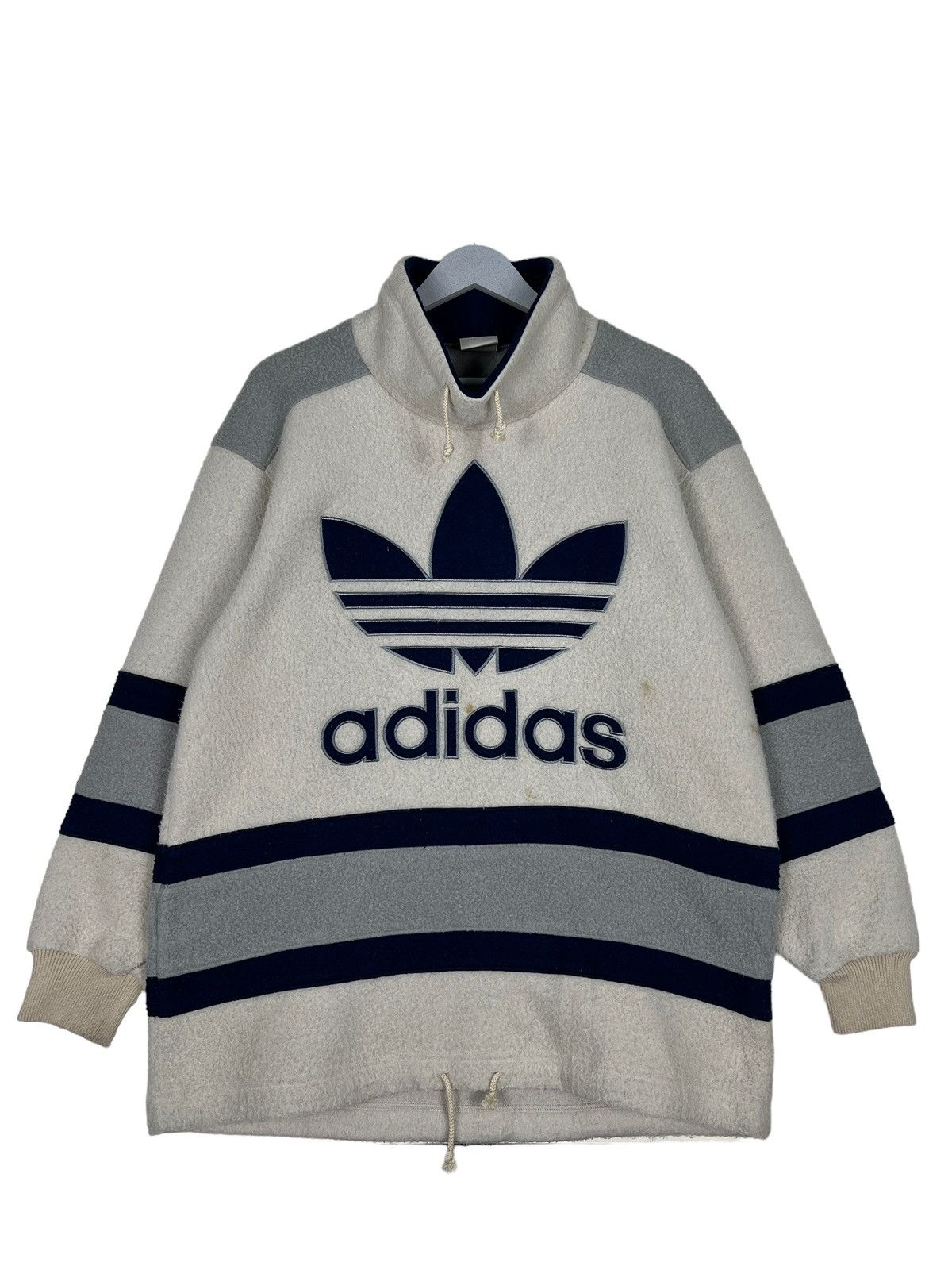 Adidas 🔥 VINTAGE ADIDAS FLEECE BIG LOGO Size US M / EU 48-50 / 2 - 2 Thumbnail