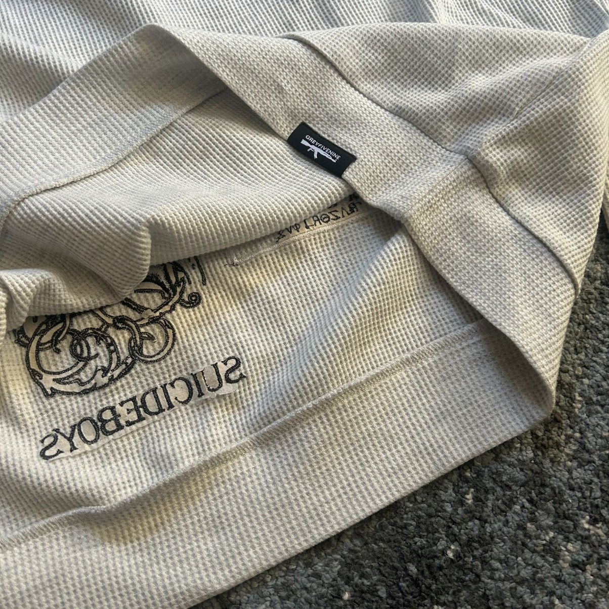 G59 Records 2023 $uicideboy$ OCCULT ESOTERiC OATMEAL MÉLANGE HENLEY Size US XL / EU 56 / 4 - 12 Thumbnail
