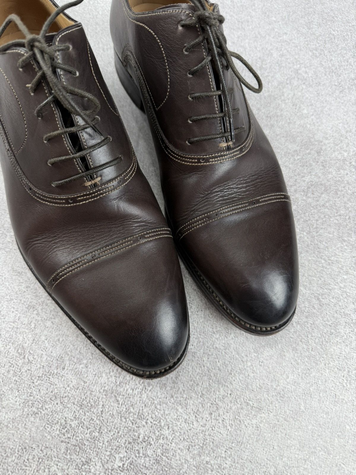 Bally Bally Men’s Leather Derby Oxford Shoes Brown Size US 11 Size US 11 / EU 44 - 4 Thumbnail