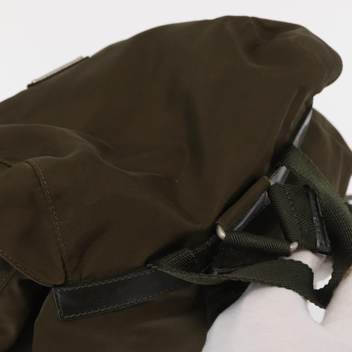 Prada PRADA Backpack Nylon Khaki Silver Auth 168394 - Jerrillo Size ONE SIZE - 6 Thumbnail