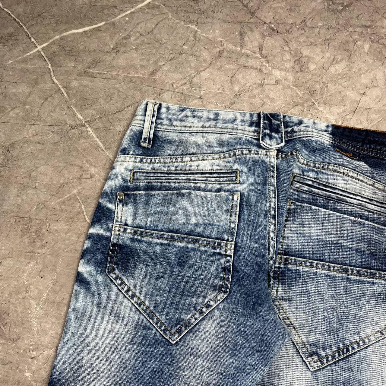 Japanese Brand Jeans Dirty Pants Faded Crash Denim Thrashed Y2K Distressed Size US 33 - 10 Thumbnail