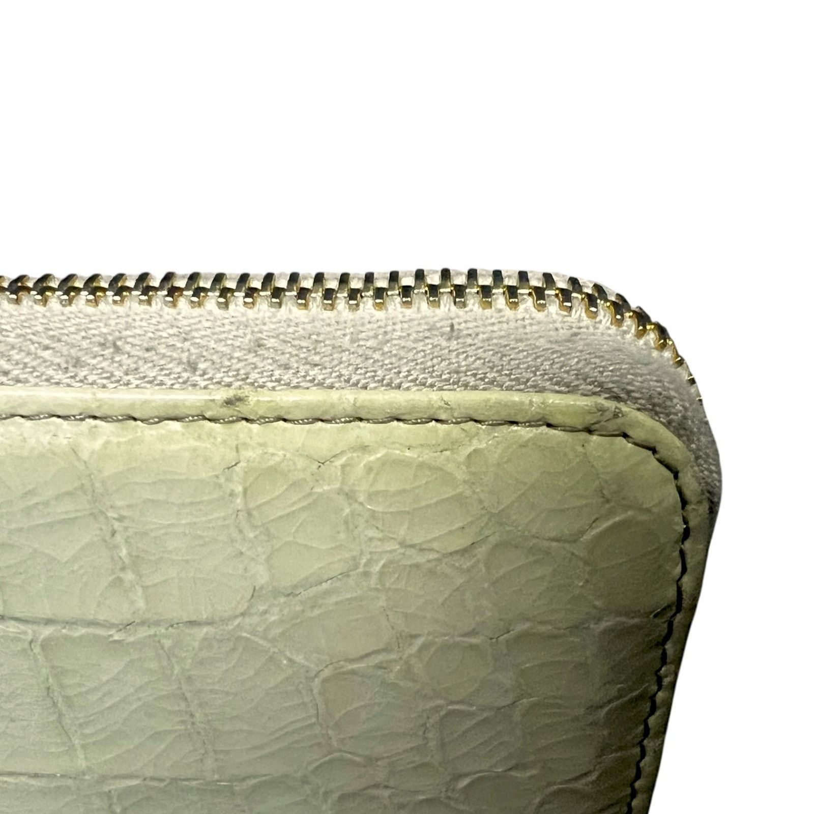 Miu Miu Miu Miu Leather Cream Crocodile Embossed Clutch Wallet $995 Size ONE SIZE - 7 Thumbnail