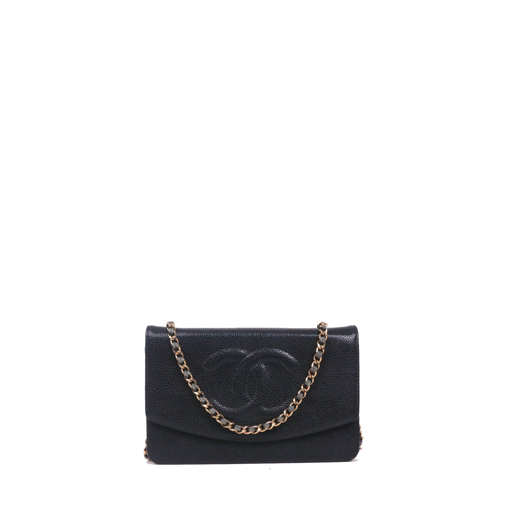 CHANEL - Chanel Wallet On Chain bag in vintage black caviar leather
