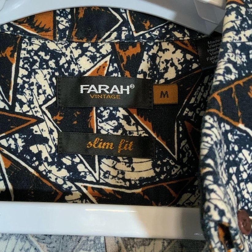 Farah Farah Vintage 'Slim Fit' Mod Style Button Up Shirt Men's M Size US M / EU 48-50 / 2 - 4 Thumbnail
