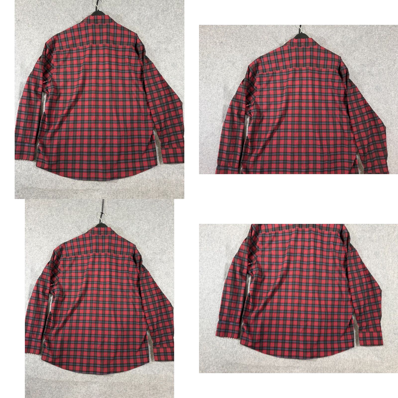 Vintage Con.Struct Performance Shirt Mens XL Maroon Plaid Slim Fit 4-Way Stretch No Iron shirt (Button-Up) Size US XL / EU 56 / 4 - 8 Thumbnail