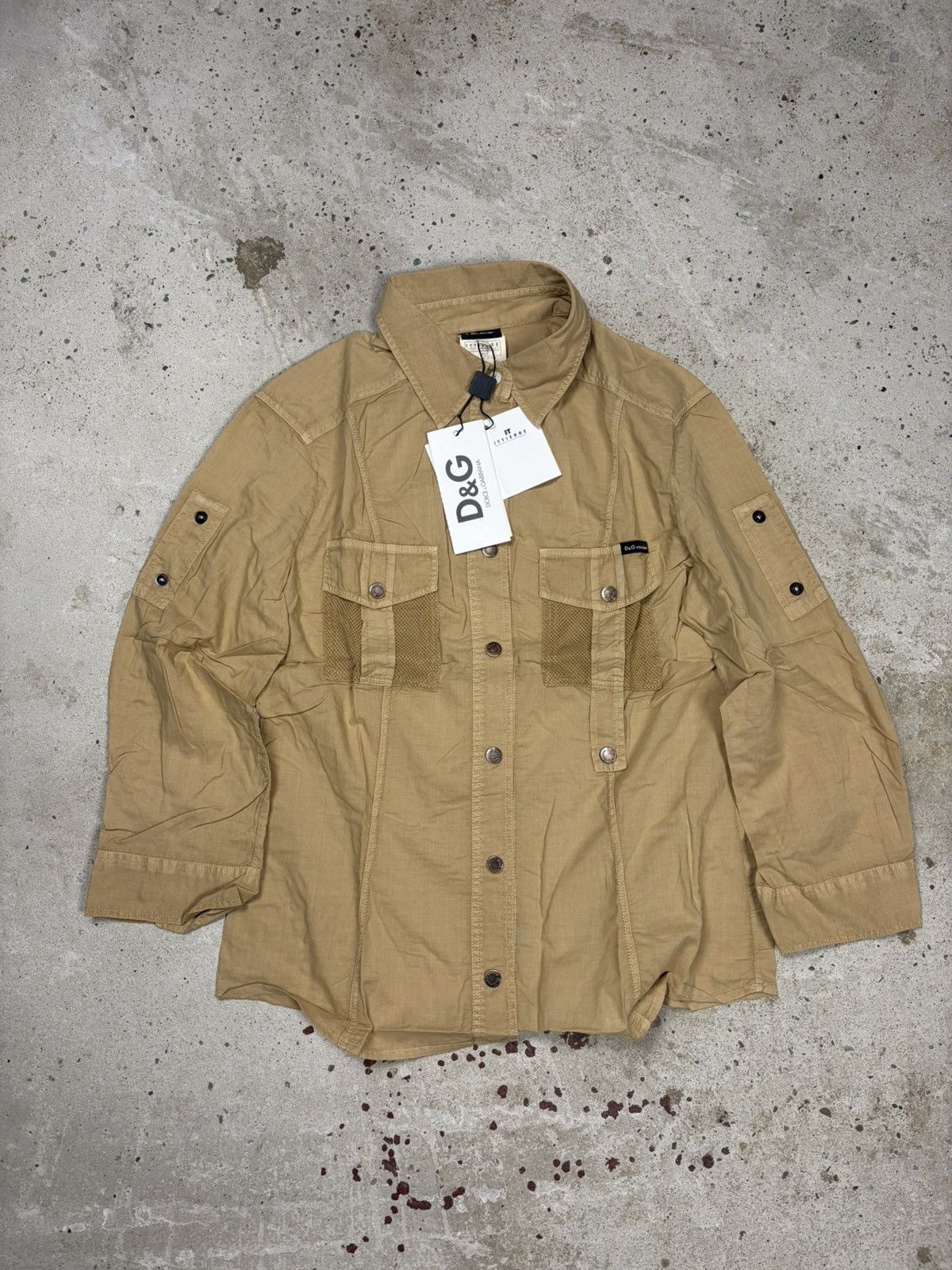 Dolce & Gabbana DSWT Dolce & Gabbana 2003 Utility Army Military Shirt Size L / US 10 / IT 46 - 1 Thumbnail