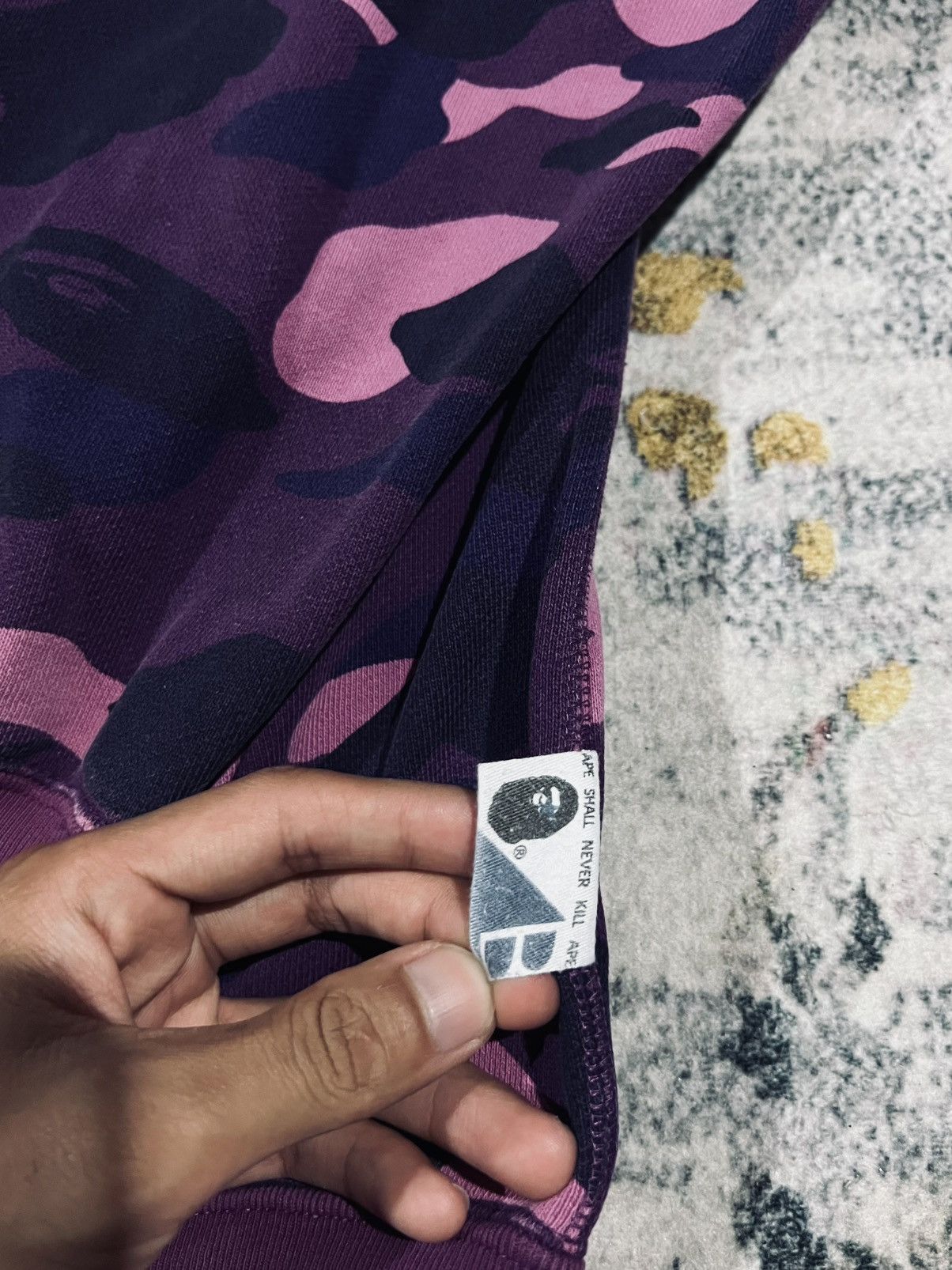 Bape Bape camo split full zip blue and purple hoodie distressed Size US L / EU 52-54 / 3 - 4 Thumbnail