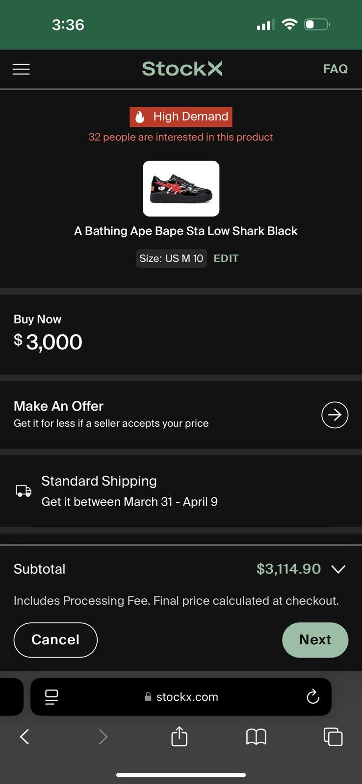 Bape SHARK BAPESTA LOW M2 Size US 10 / EU 43 - 10 Thumbnail
