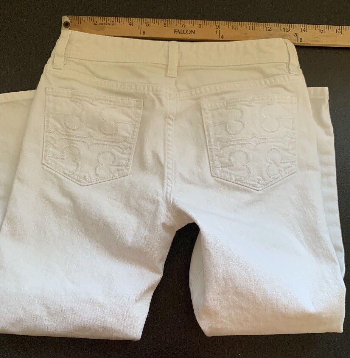 Tory Burch Tory Burch Womens Mid Rise Straight Cropped Jeans White Size 42" / US 20 - 8 Thumbnail