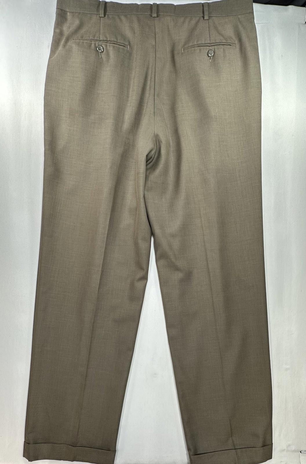 Perry Ellis Perry Ellis Pleated Straight Leg Dress Pants Brown Men 38/34 Size US 38 / EU 54 - 2 Thumbnail