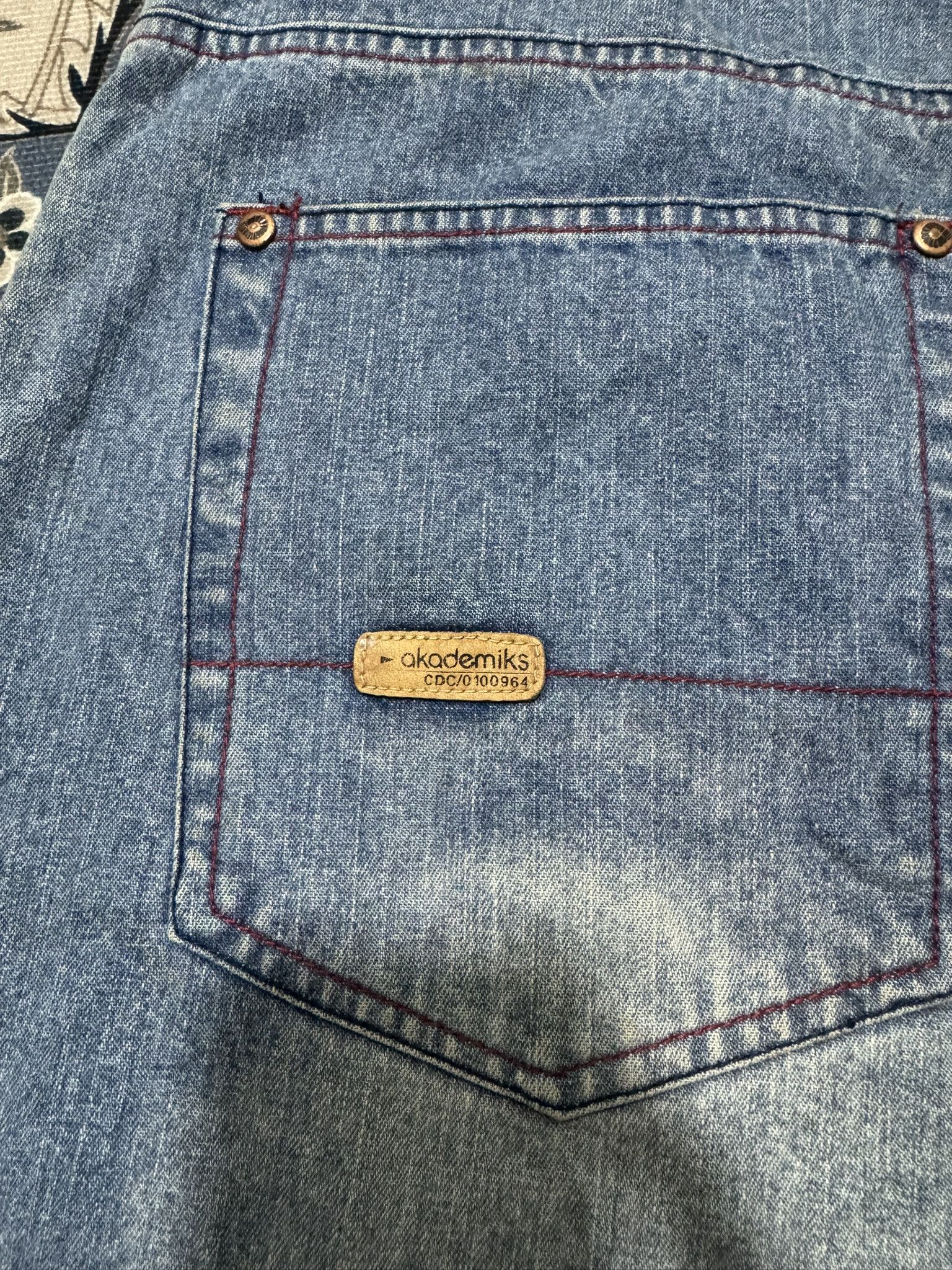 Akademiks × Menace Vintage Akademiks Patchwork Distressed Denim Baggy Loose Fit Size US 36 / EU 52 - 9 Thumbnail